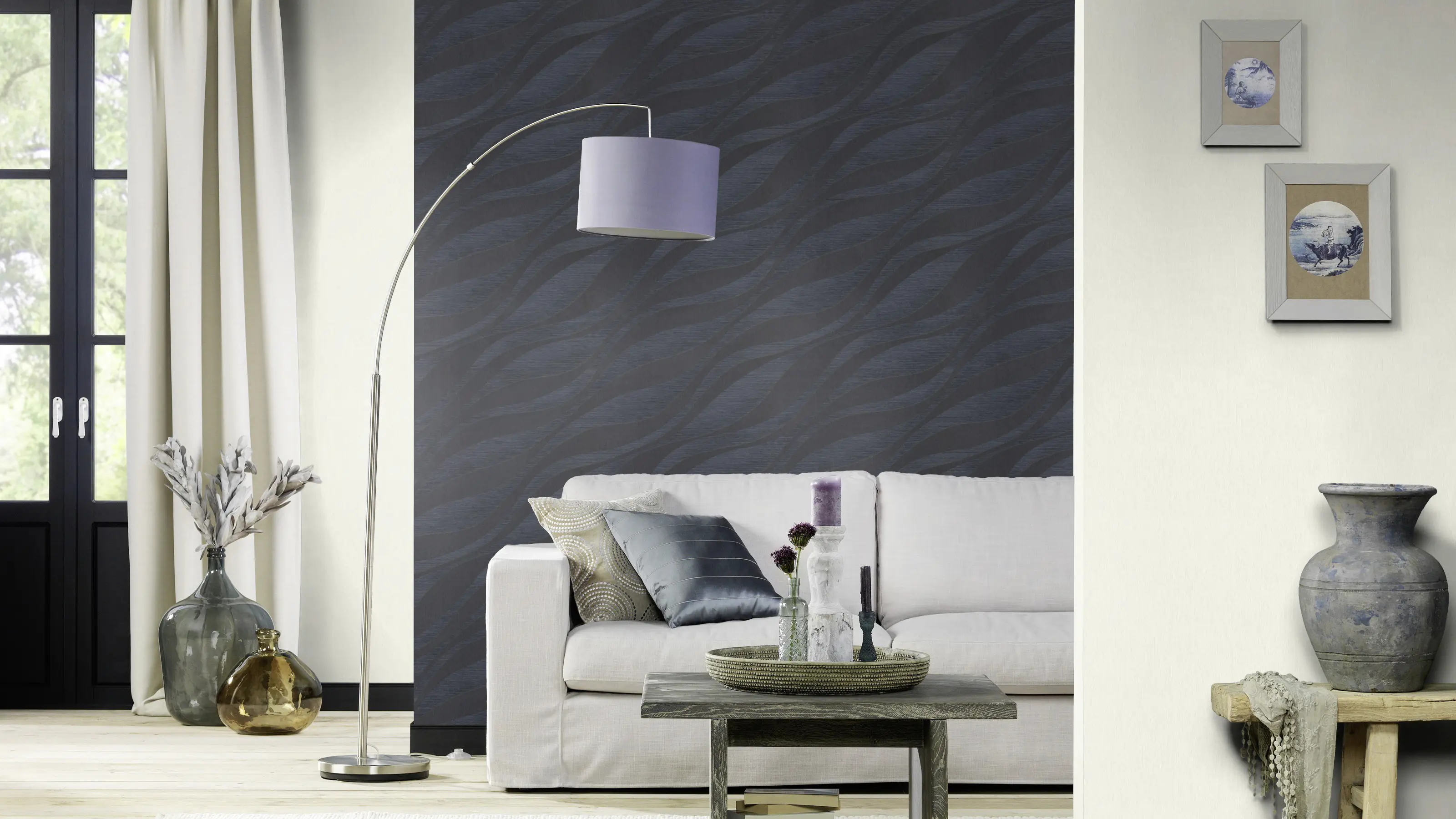 Rasch Vliestapete Uni Sky Lounge weiß perlmutt 10,05 x 0,53 m