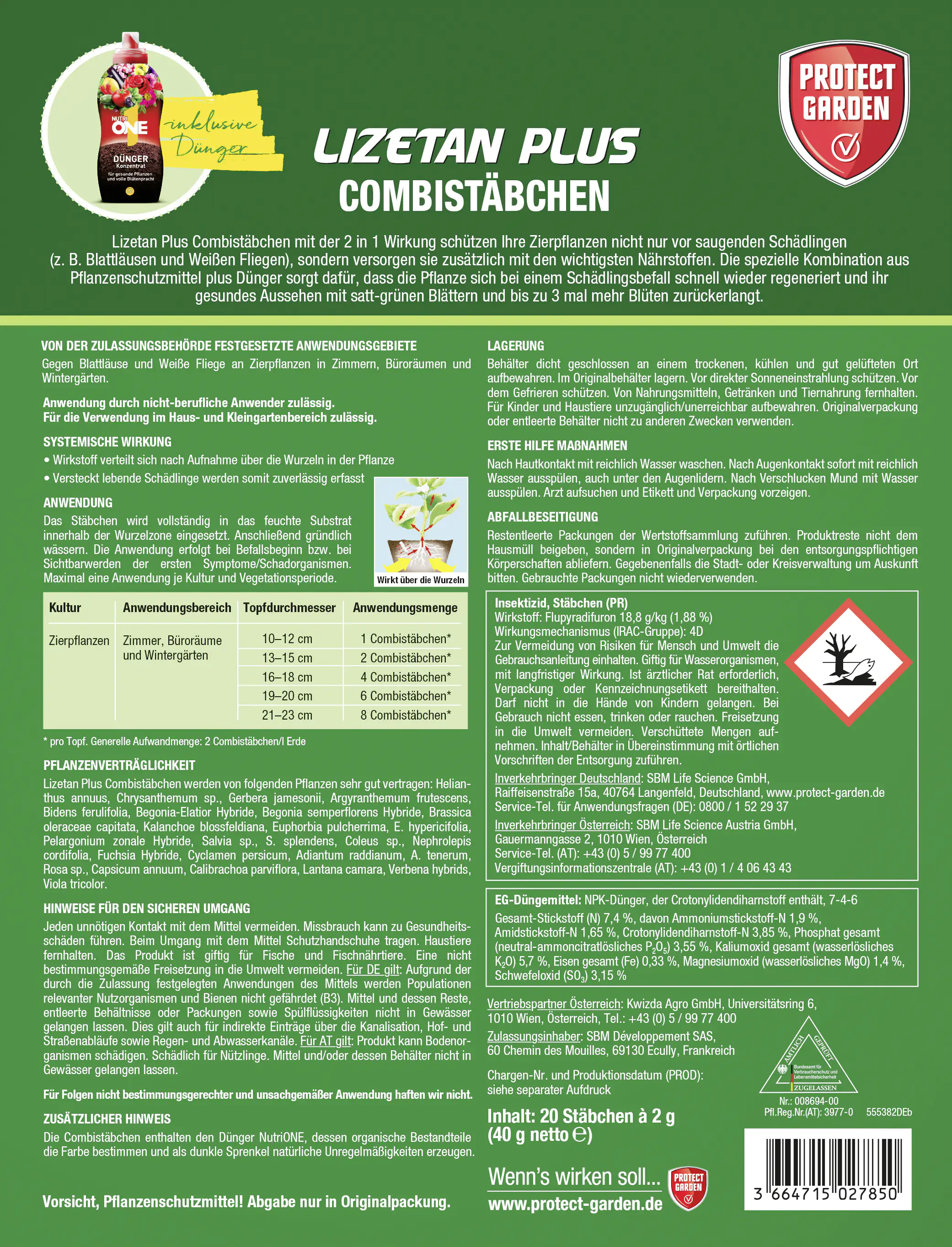 Protect Garden Lizetan Plus Combistäbchen 20 Stück