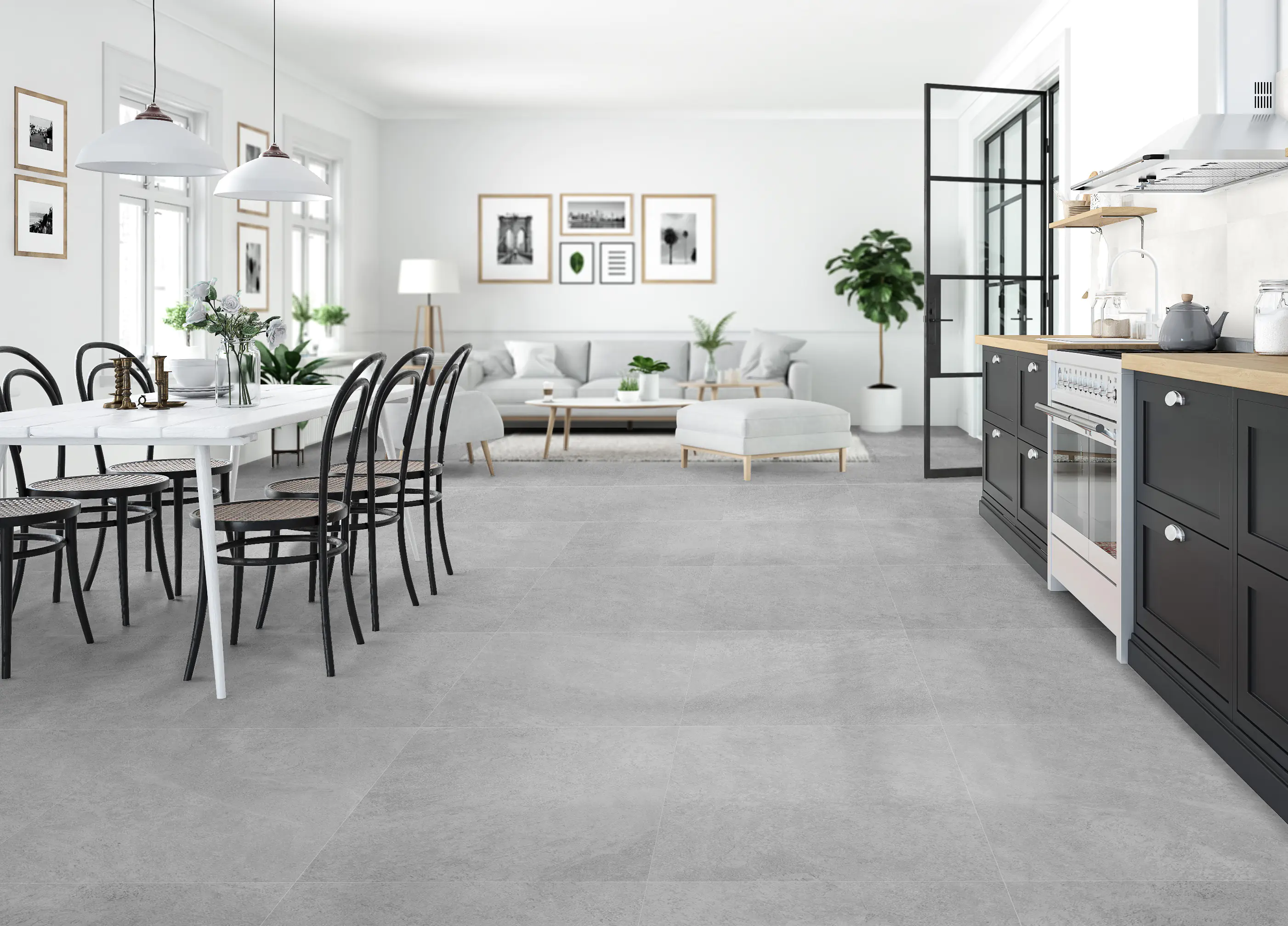 Bodenfliese Feinsteinzeug Questo Due 60,4 x 60,4 cm grau