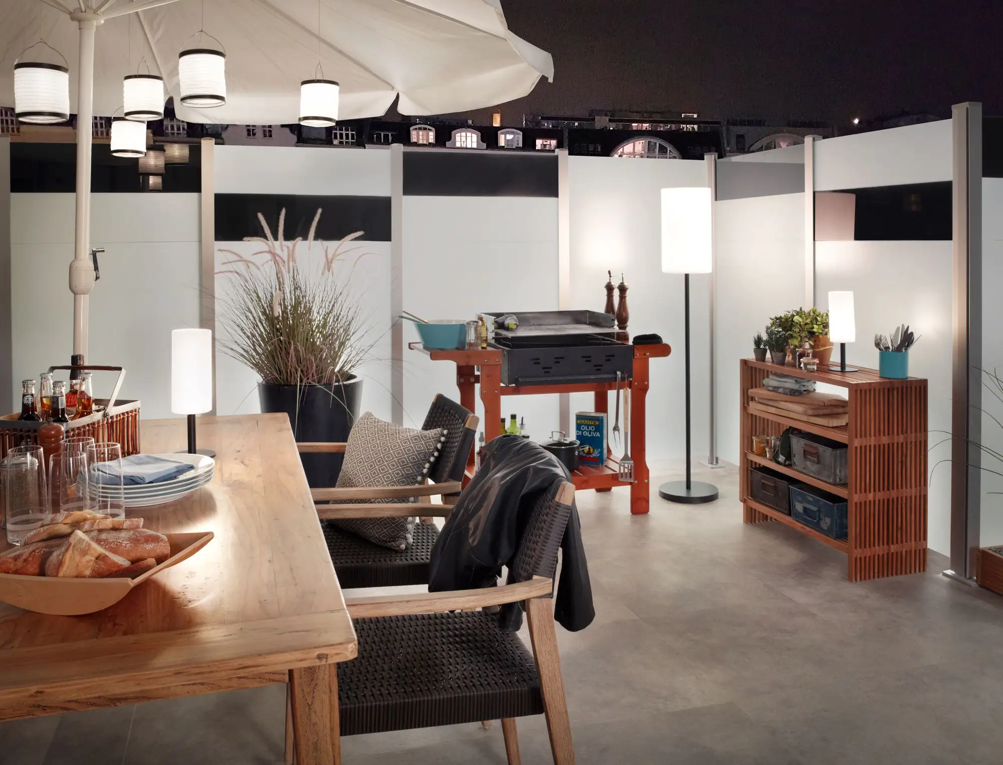 Paulmann LED Akku-Hängeleuchte Lampion weiß grau warmweiß