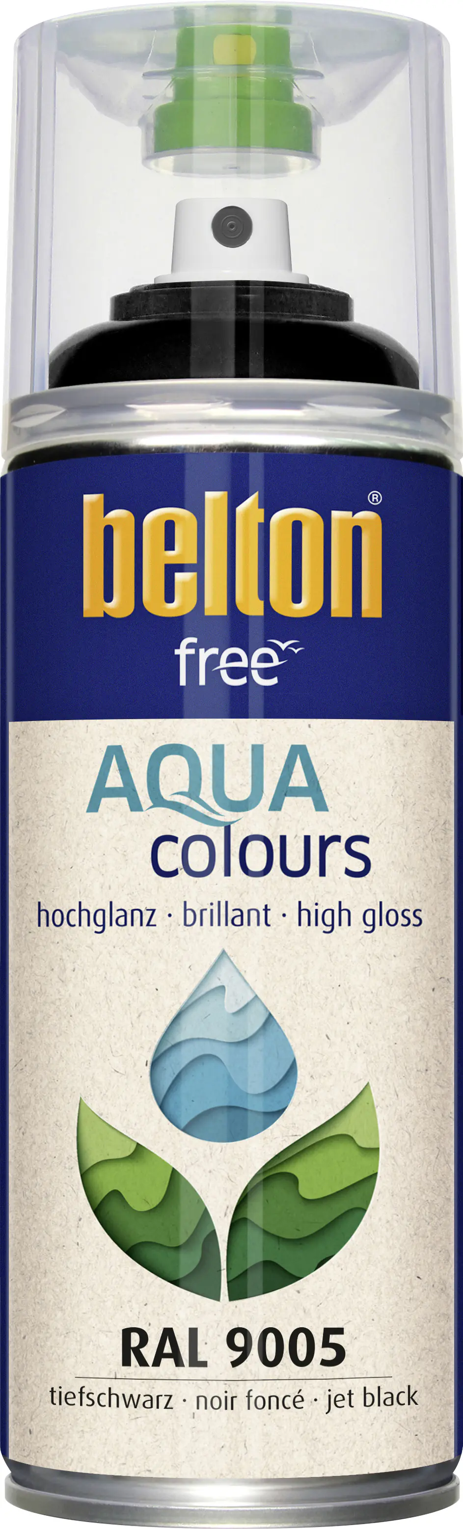 belton free Lackspray AQUAcolours 400 ml tiefschwarz hochglanz