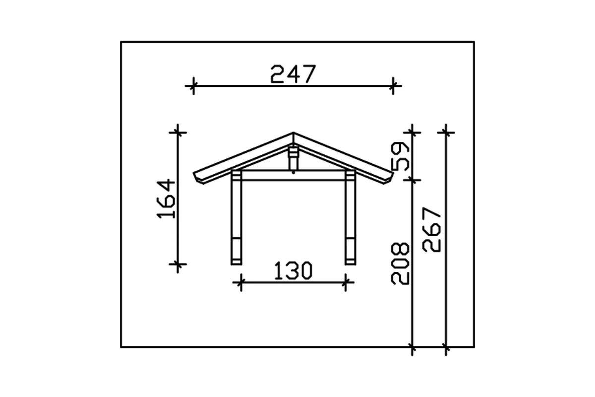 SKAN HOLZ Vordach Siegen Typ 1 247 x 116 cm, lasiert in Nussbaum