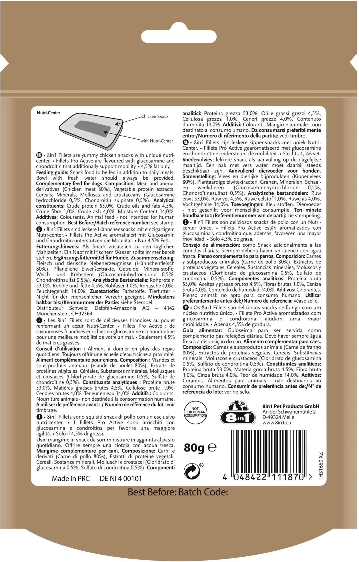 8in1 Hundesnack Fillets Pro Active S