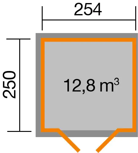 Weka Gartenhaus Mina 254 x 250 cm natur mit Fußboden