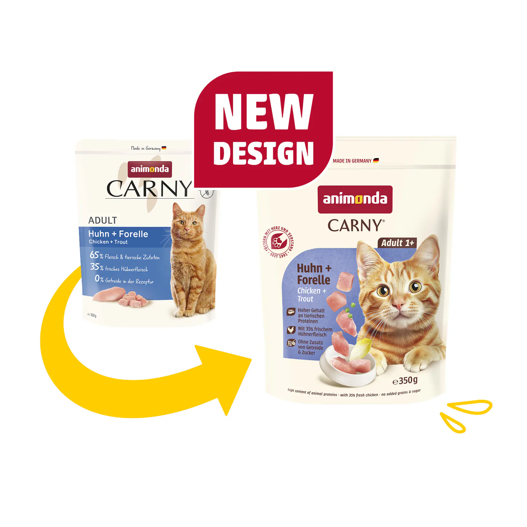 Carny Katzentrockenfutter Adult getreidefrei 350 g Huhn & Forelle