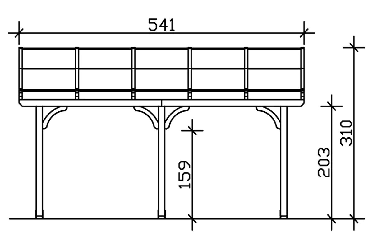SKAN HOLZ Terrassenüberdachung Venezia 541 x 389 cm, Leimholz, natur