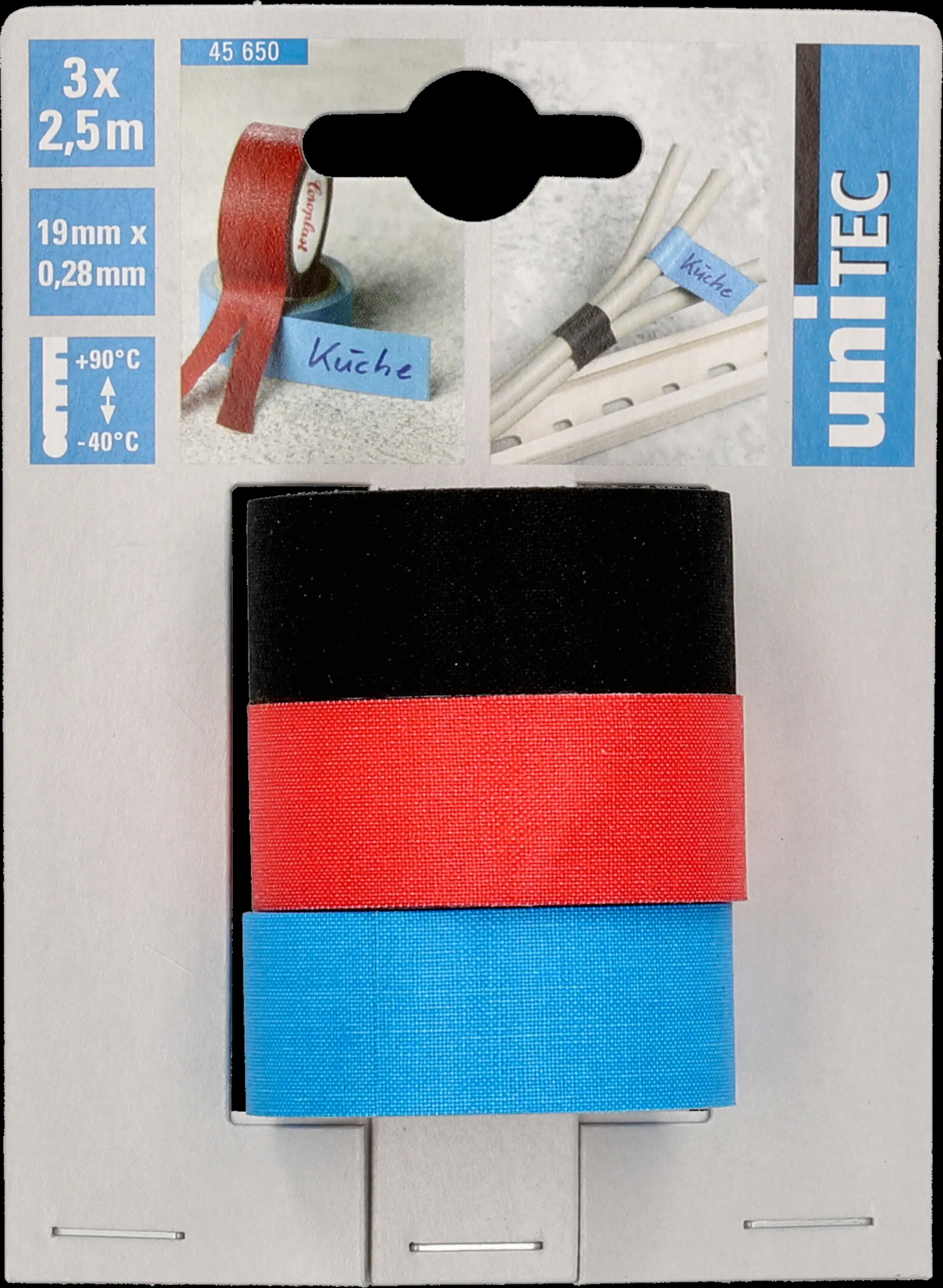 Unitec Gewebeband 0,28 x 19 mm 3 x 2,5 m