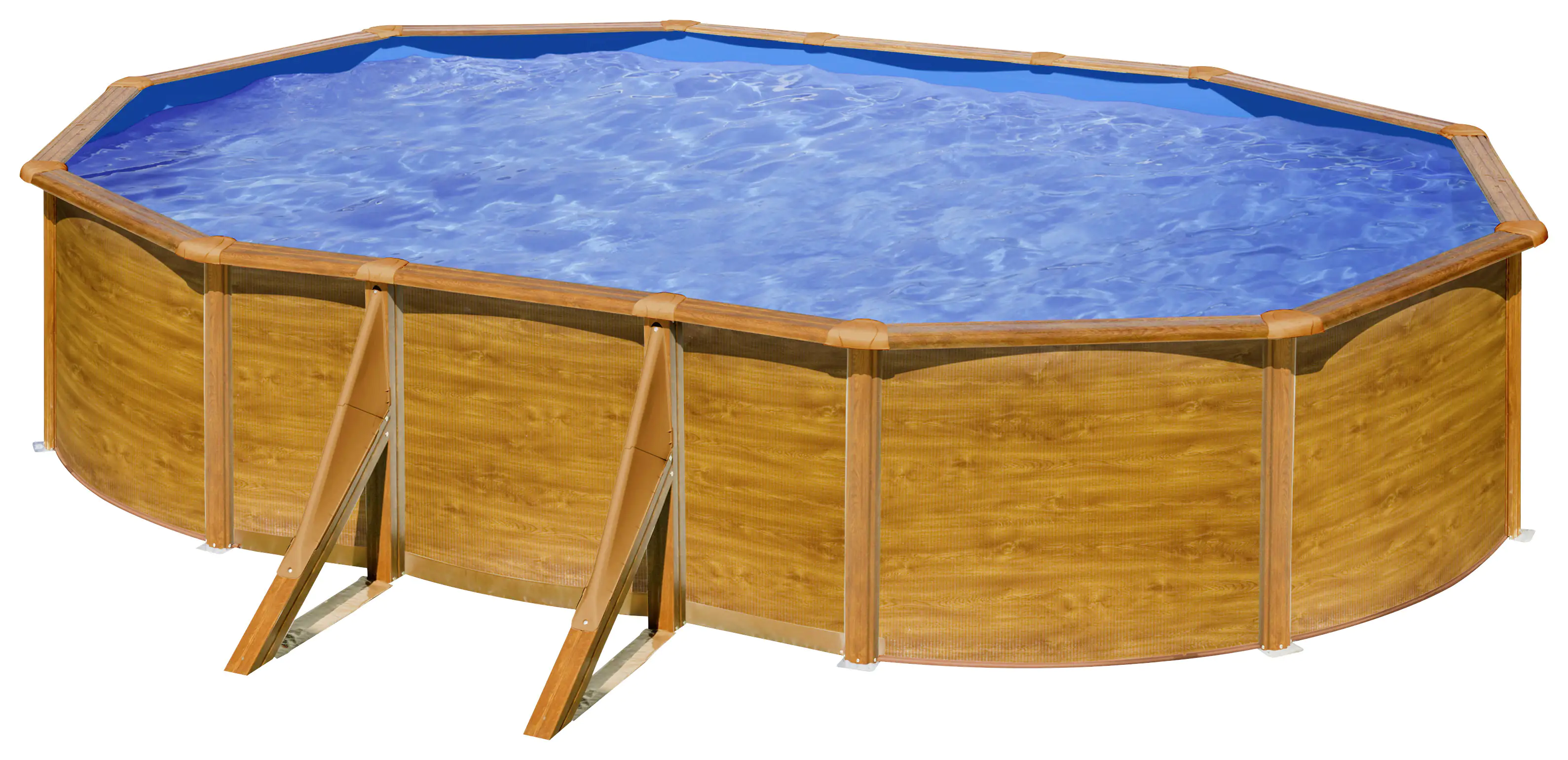 Gre Stahlwandpool Pacific oval 610 x 375 x 120 cm Holzdekor Gre Stahlwandpool Pacific oval 610 x 375 x 120 cm Holzdekor