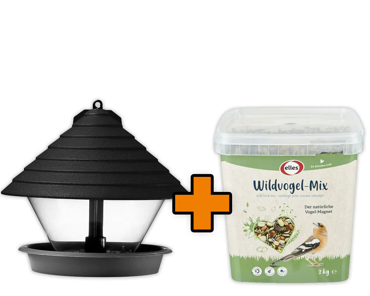 Vogelhaus Katan schwarz inkl. Elles Wildvogelfutter-Mix 3 kg Vogelhaus Katan schwarz inkl. Elles Wildvogelfutter-Mix 3 kg