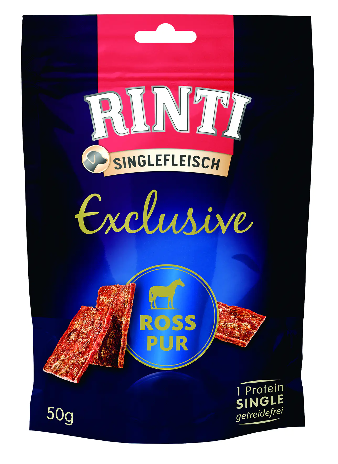 Rinti Hundesnack Singlefleisch Ross pur 50 g