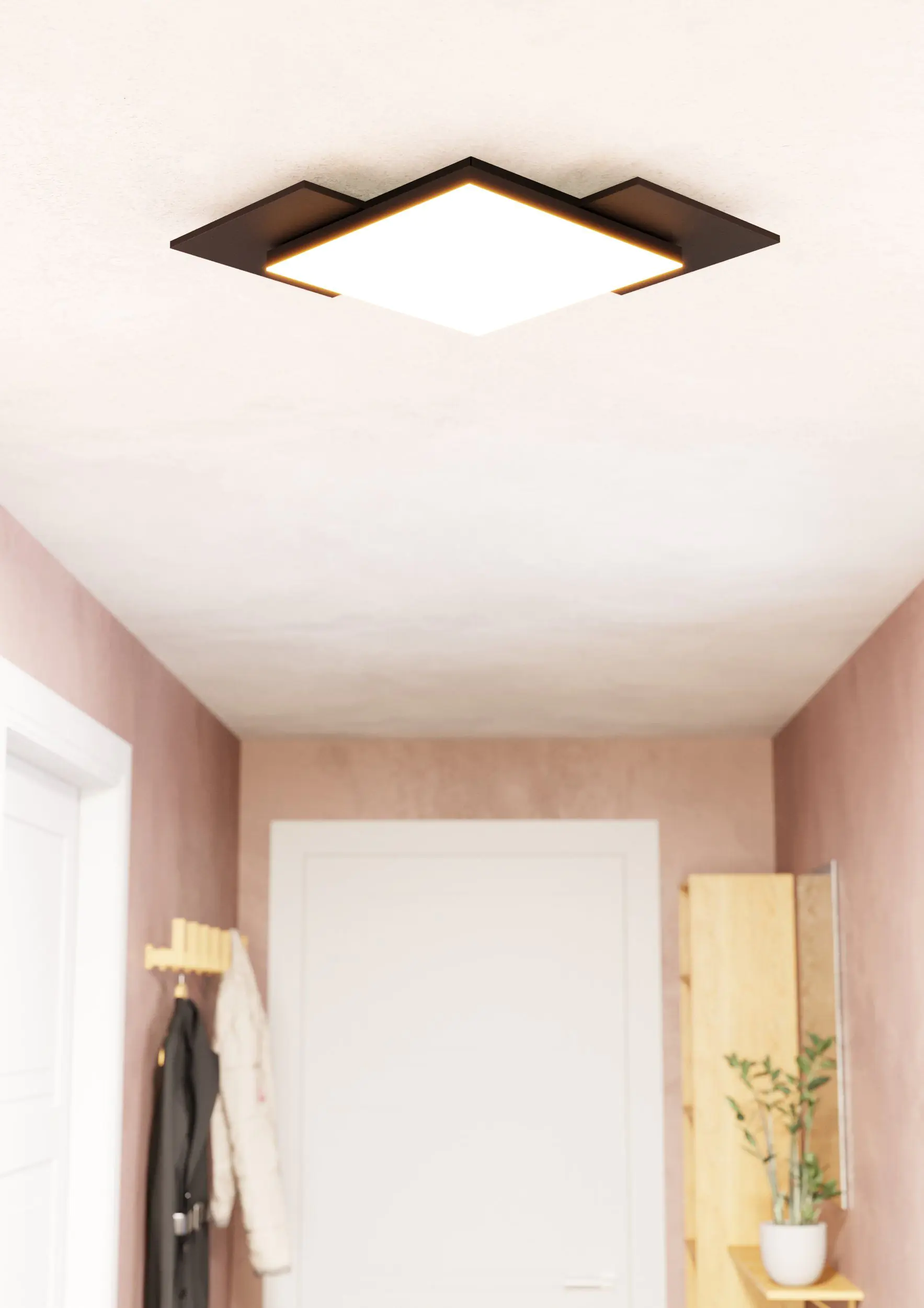 Eglo LED Deckenleuchte Tamuria weiß-schwarz 28,5 x 28,5 cm warmweiß Eglo LED Deckenleuchte Tamuria weiß-schwarz 28,5 x 28,5 cm warmweiß