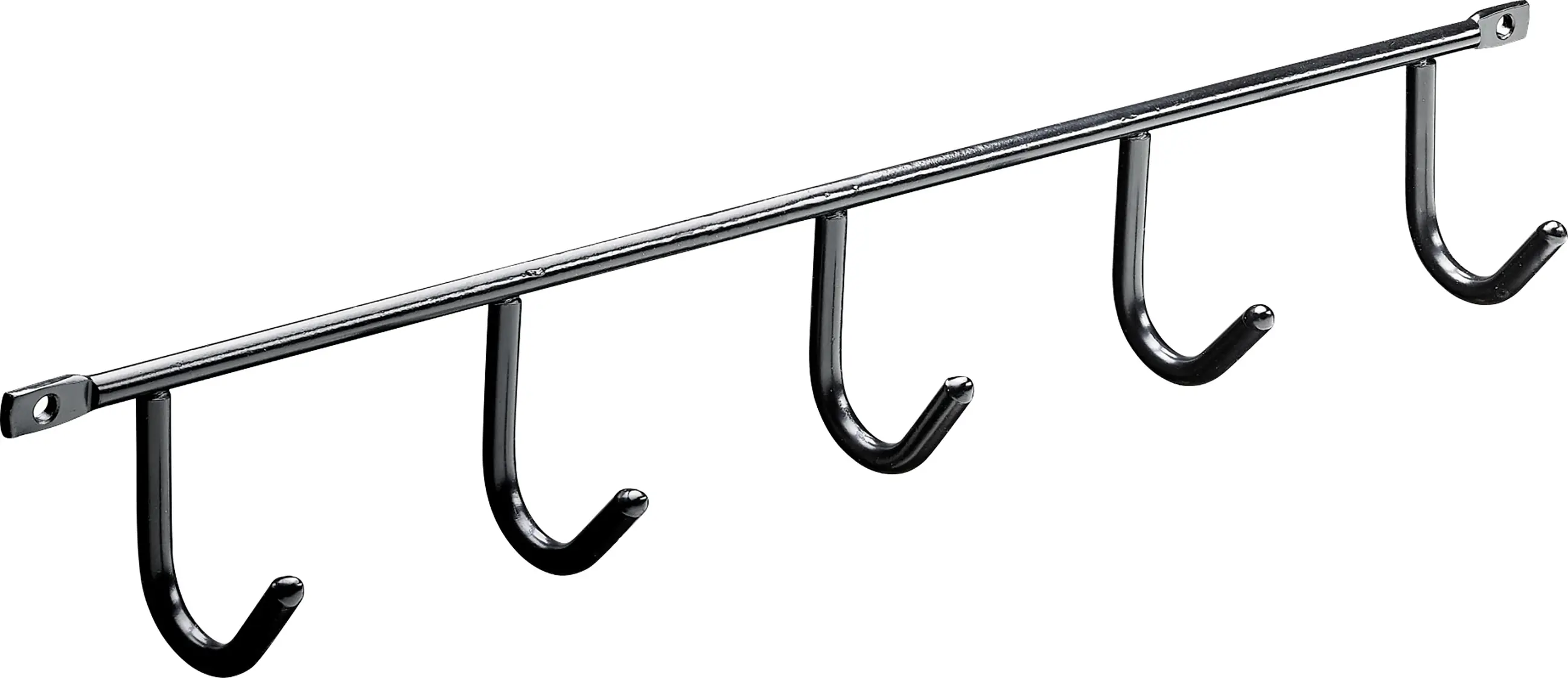 Hettich Garderobenleiste 5 Haken Stahl 35 x 5,2 x 3,5 cm schwarz