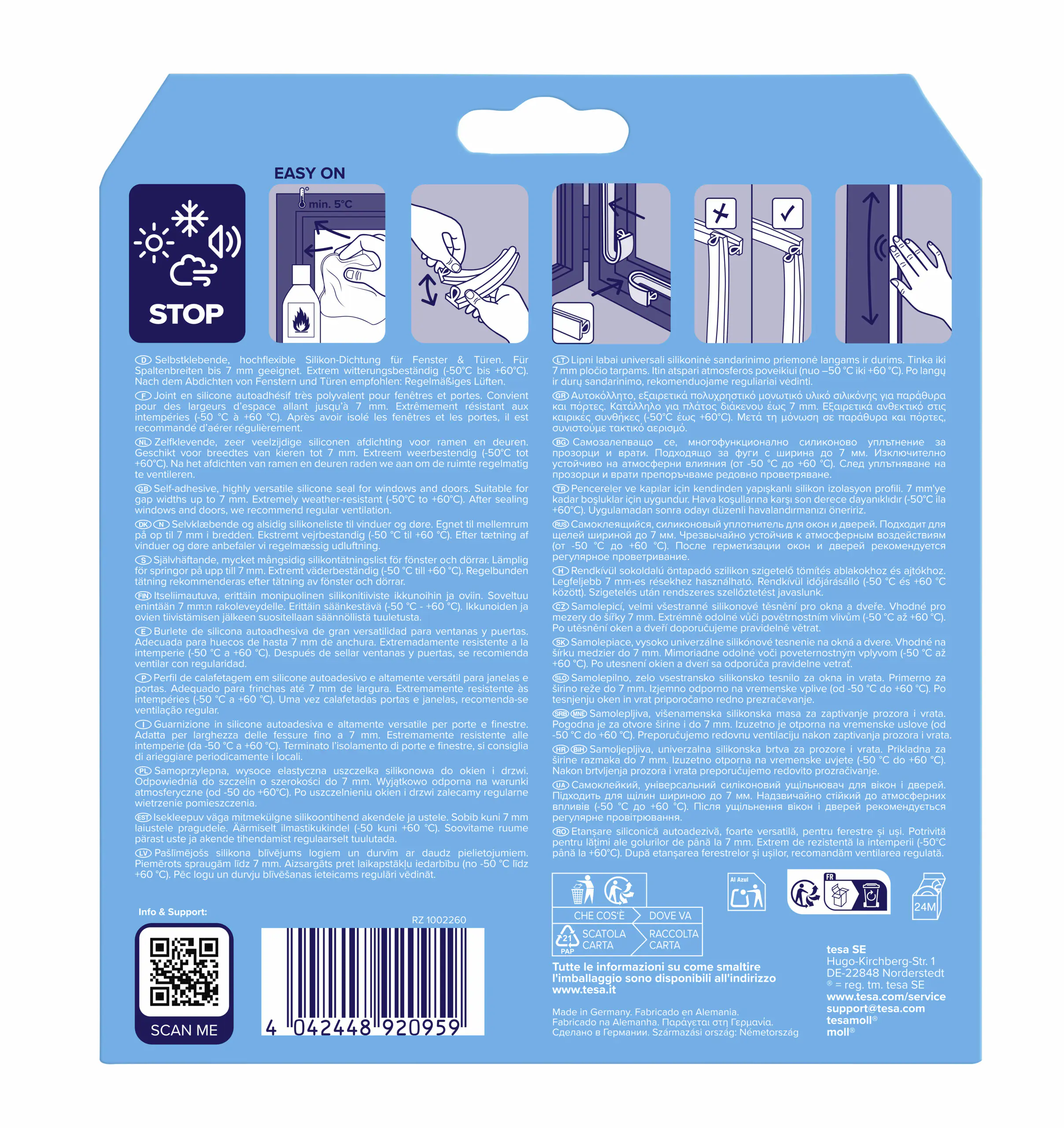 tesa Moll Dichtungsprofil Super Flex 6 m, transparent