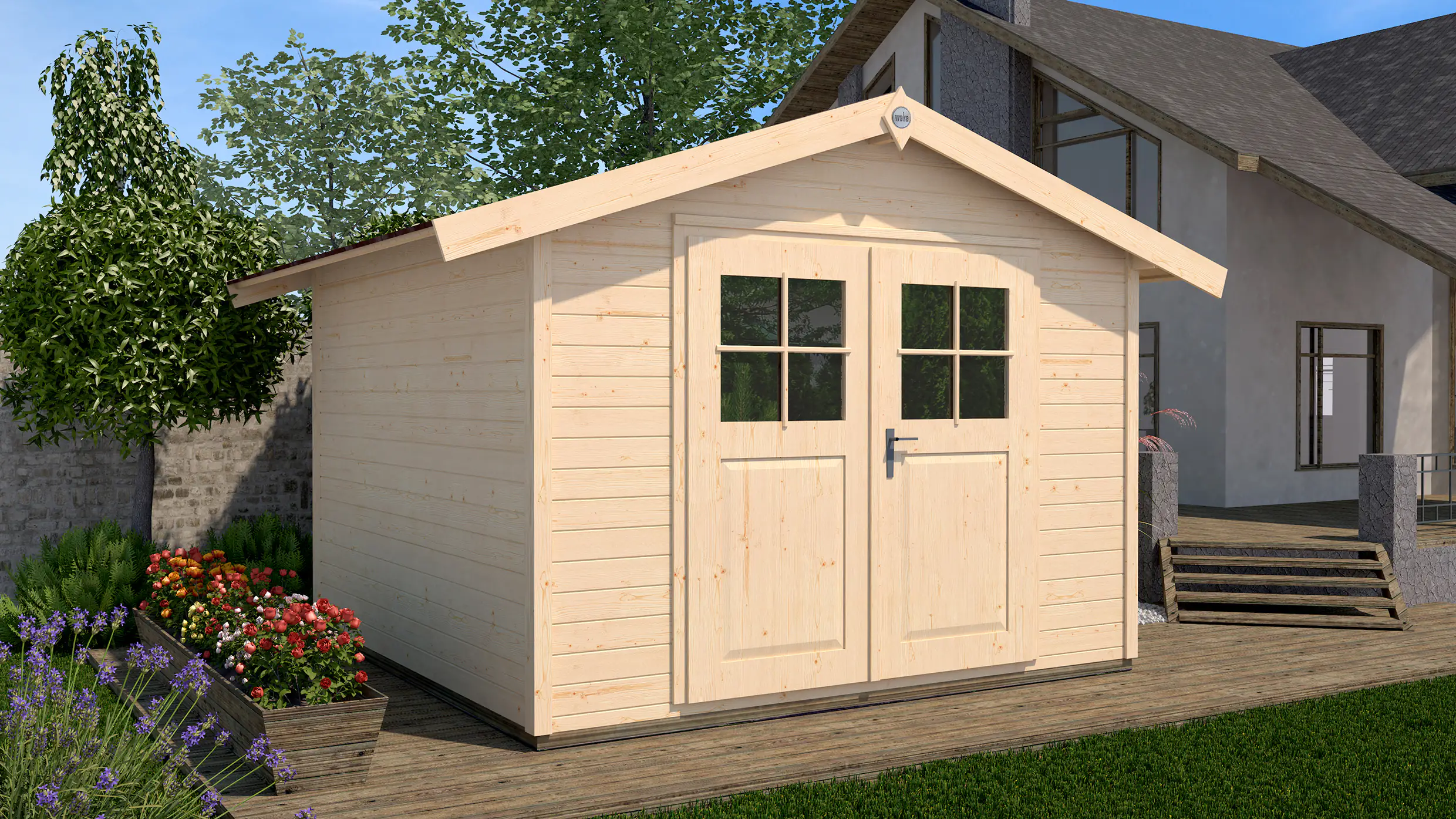 Weka Gartenhaus Finn 300 x 235 cm natur