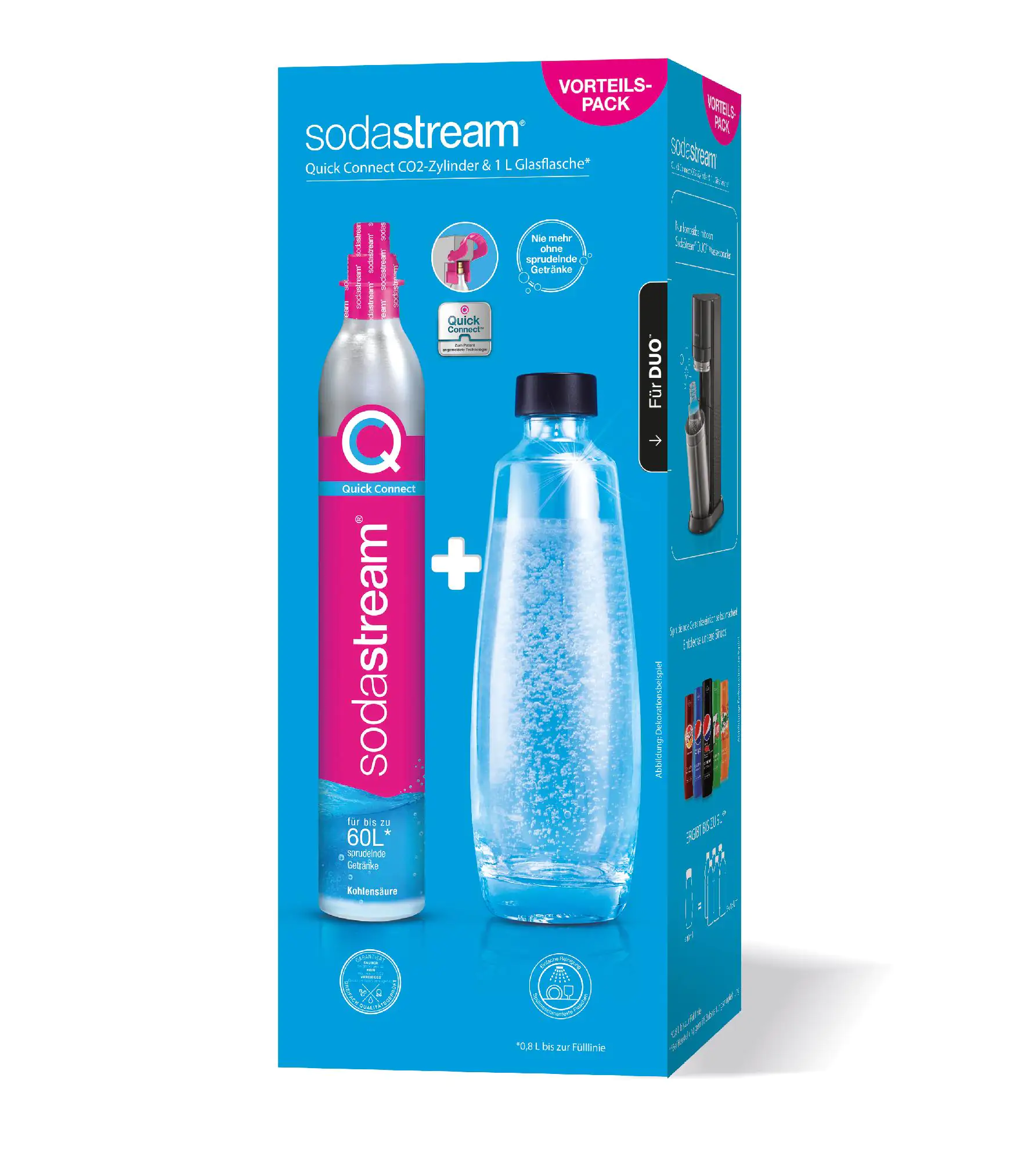 Sodastream Quick Connect Reservezylinder inkl. 1 L Glasflasche Sodastream Quick Connect Reservezylinder inkl. 1 L Glasflasche