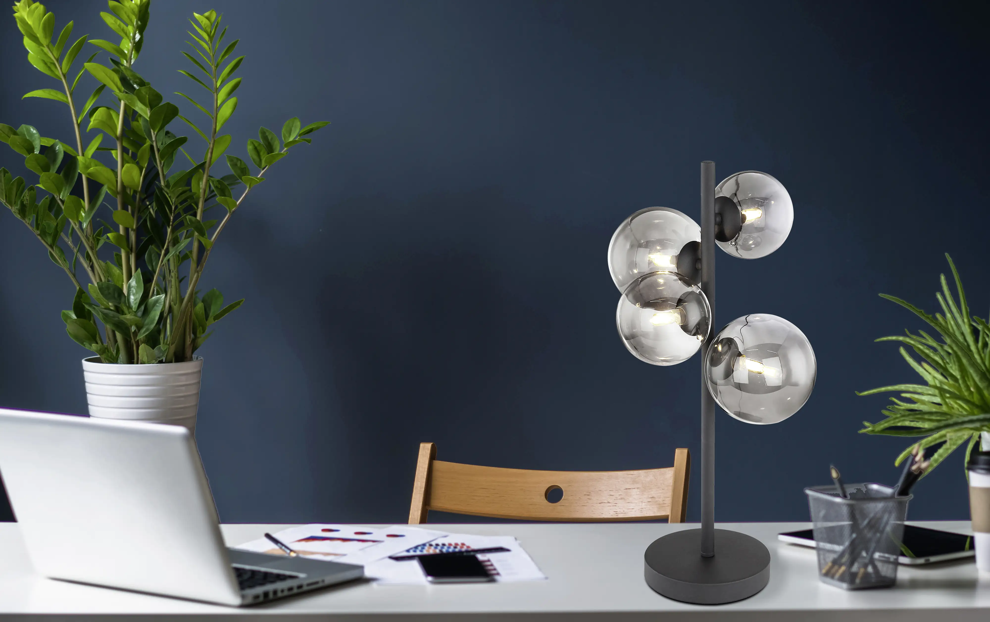 Globo Tischleuchte Riha schwarz 48 x 24 cm 4 x G9 LED, 3 W