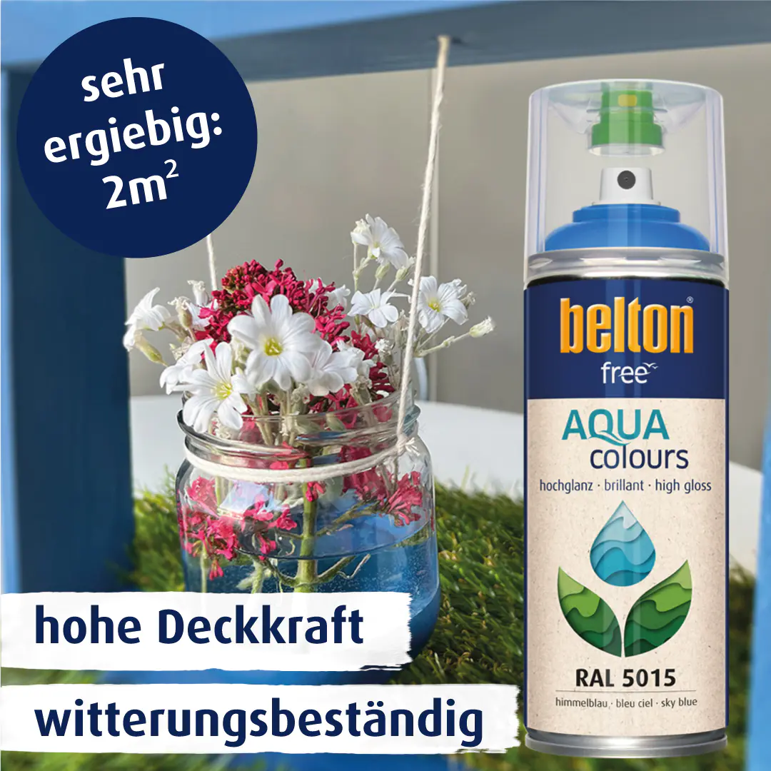 belton free Lackspray AQUAcolours 400 ml himmelblau hochglanz