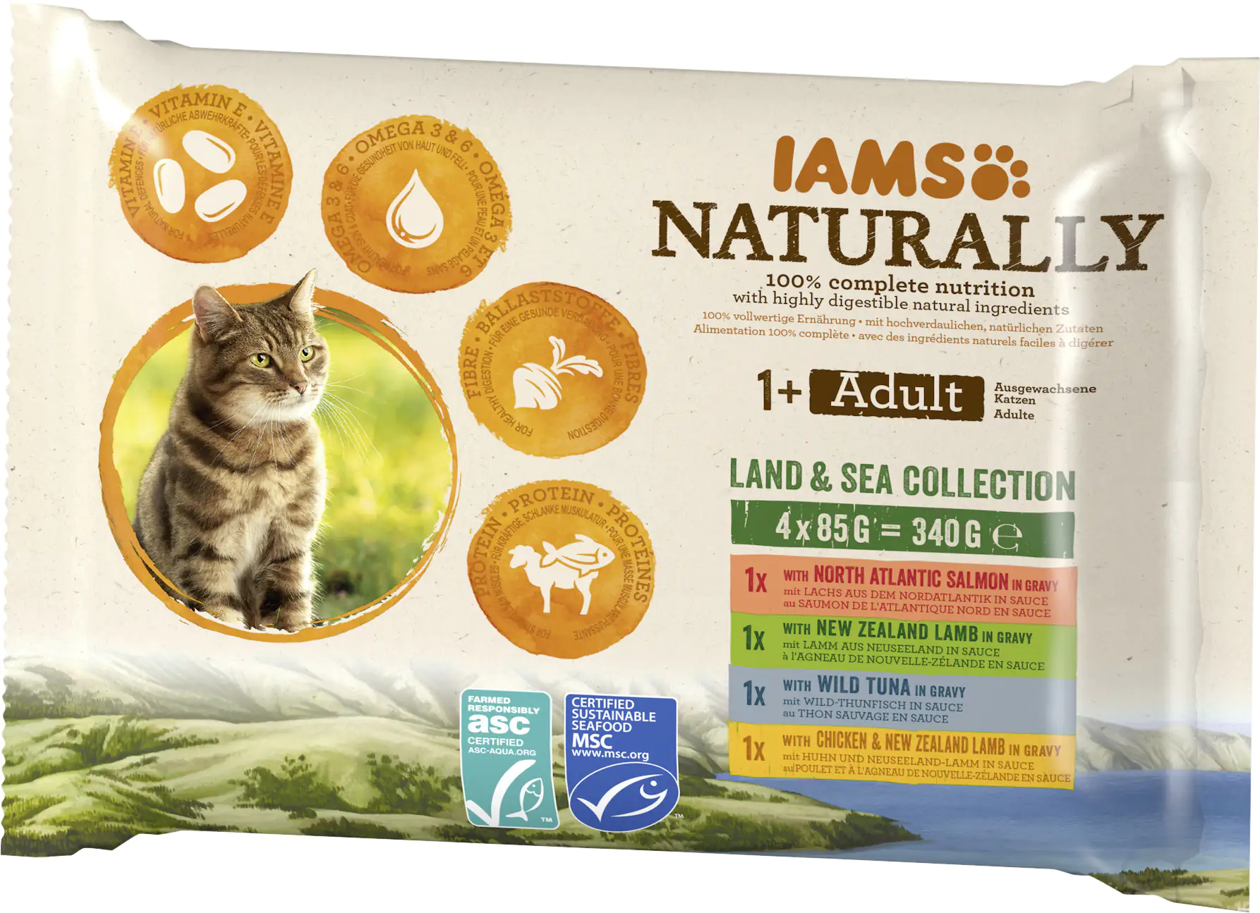 IAMS Naturally Katze Erw. Mix 4x85g 4x85g