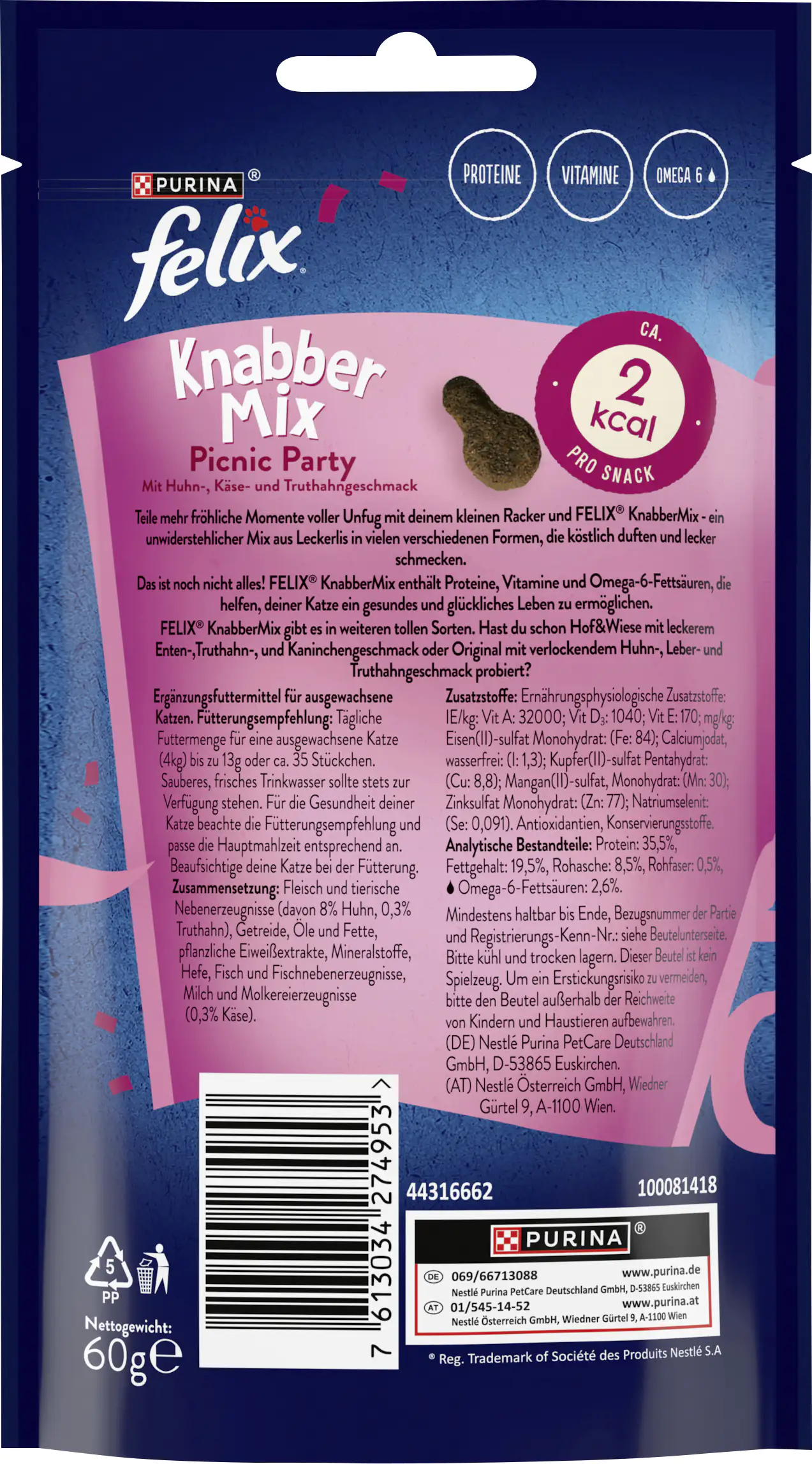 Felix Knabbermix Katzensnack Picnic Party 60g Felix Knabbermix Katzensnack Picnic Party 60g