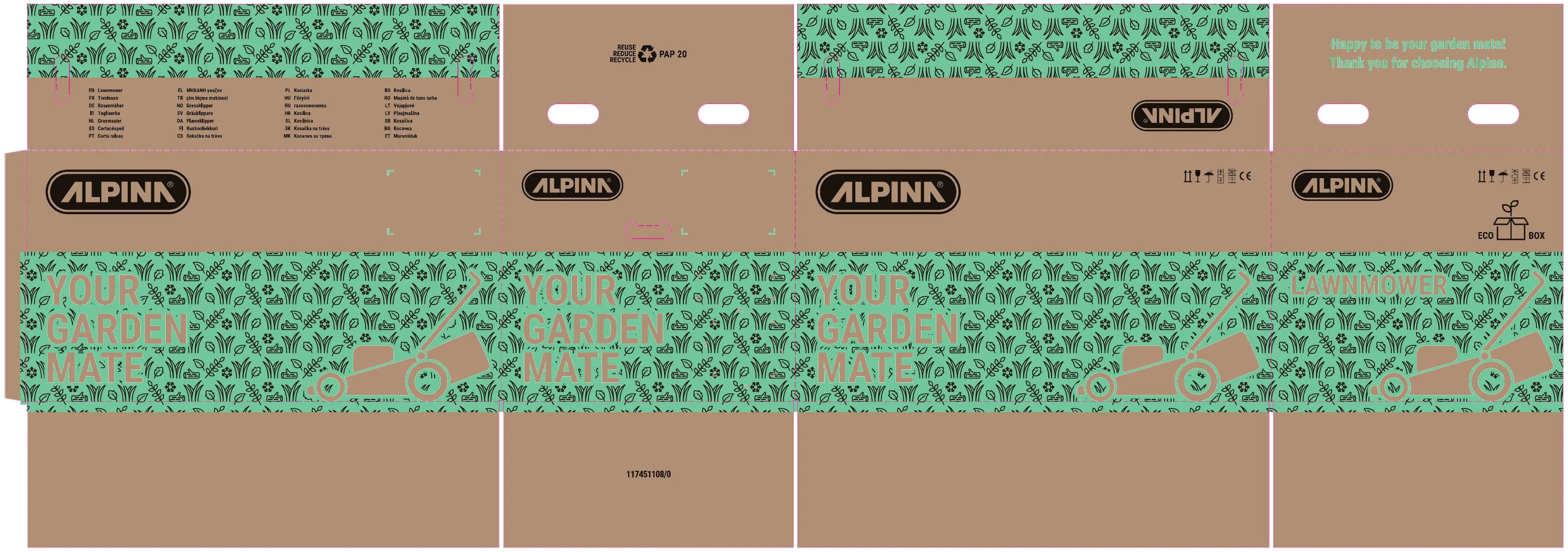 Alpina Benzin Rasenmäher AL4 46 SA 1,9 kW, 46 cm Schnittbreite