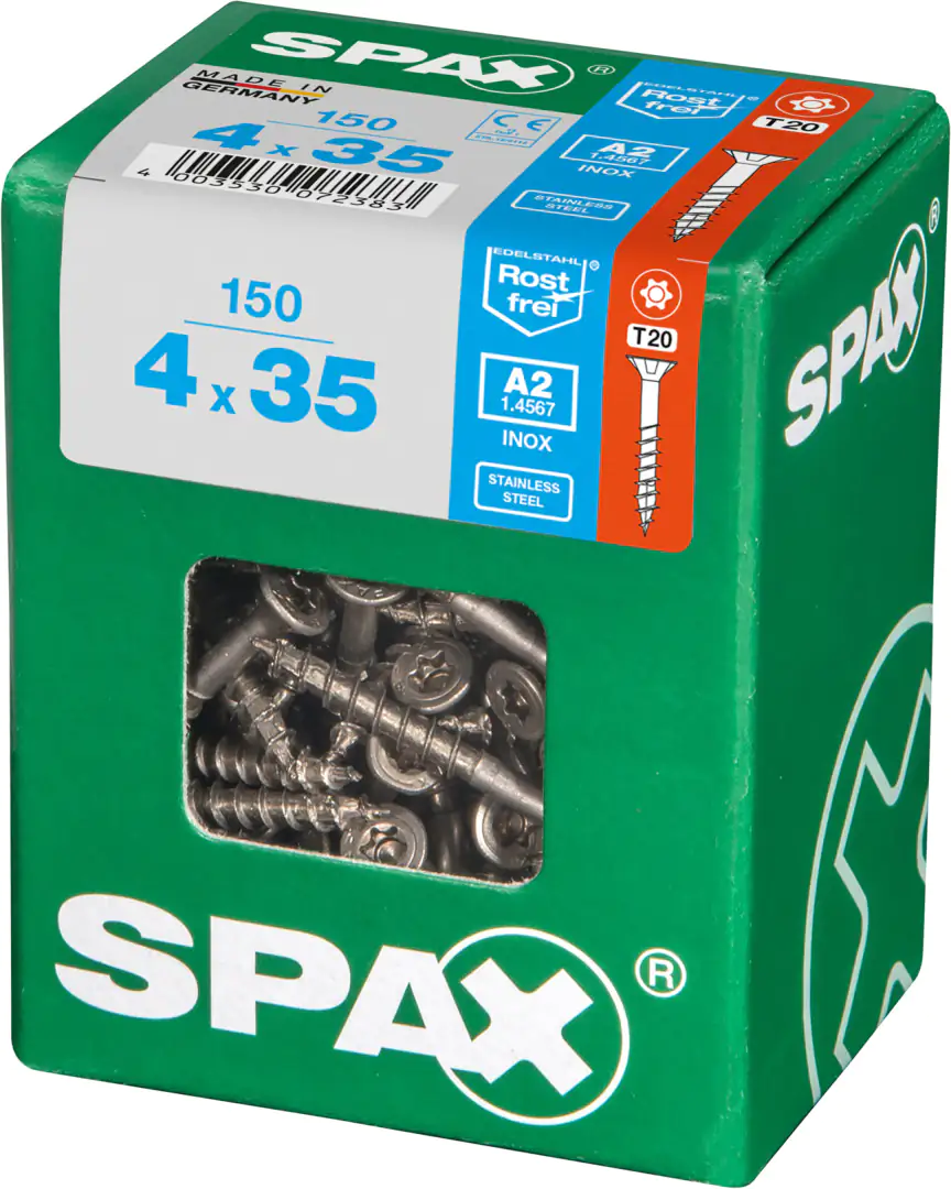 Spax Universalschrauben 4.0 x 35 mm TX 20 Senkkopf - 150 Stk.