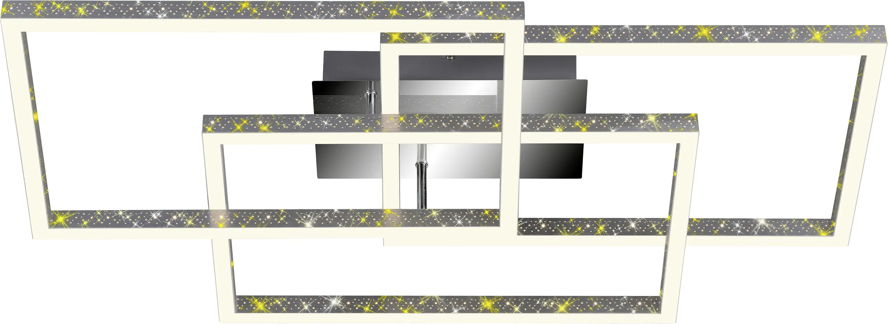 Briloner LED Deckenleuchte Frame 80 cm, alu chrom, Glitzereffekt Briloner LED Deckenleuchte Frame 80 cm, alu chrom, Glitzereffekt