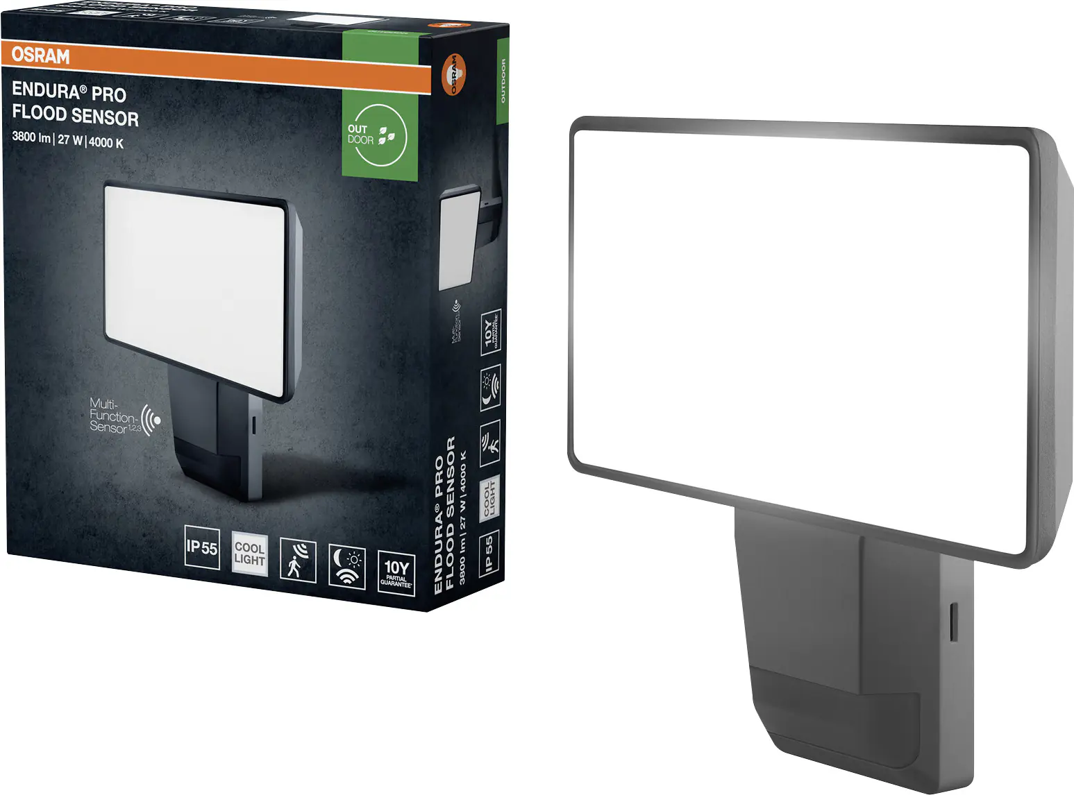 Osram Außenleuchte Endura PRO Flood Sensor 27W 4000K IP55 dunkelgrau Osram Außenleuchte Endura PRO Flood Sensor 27W 4000K IP55 dunkelgrau