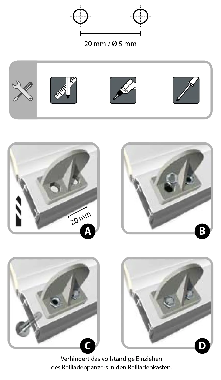 Schellenberg Anschlagwinkel grau für Rollladen