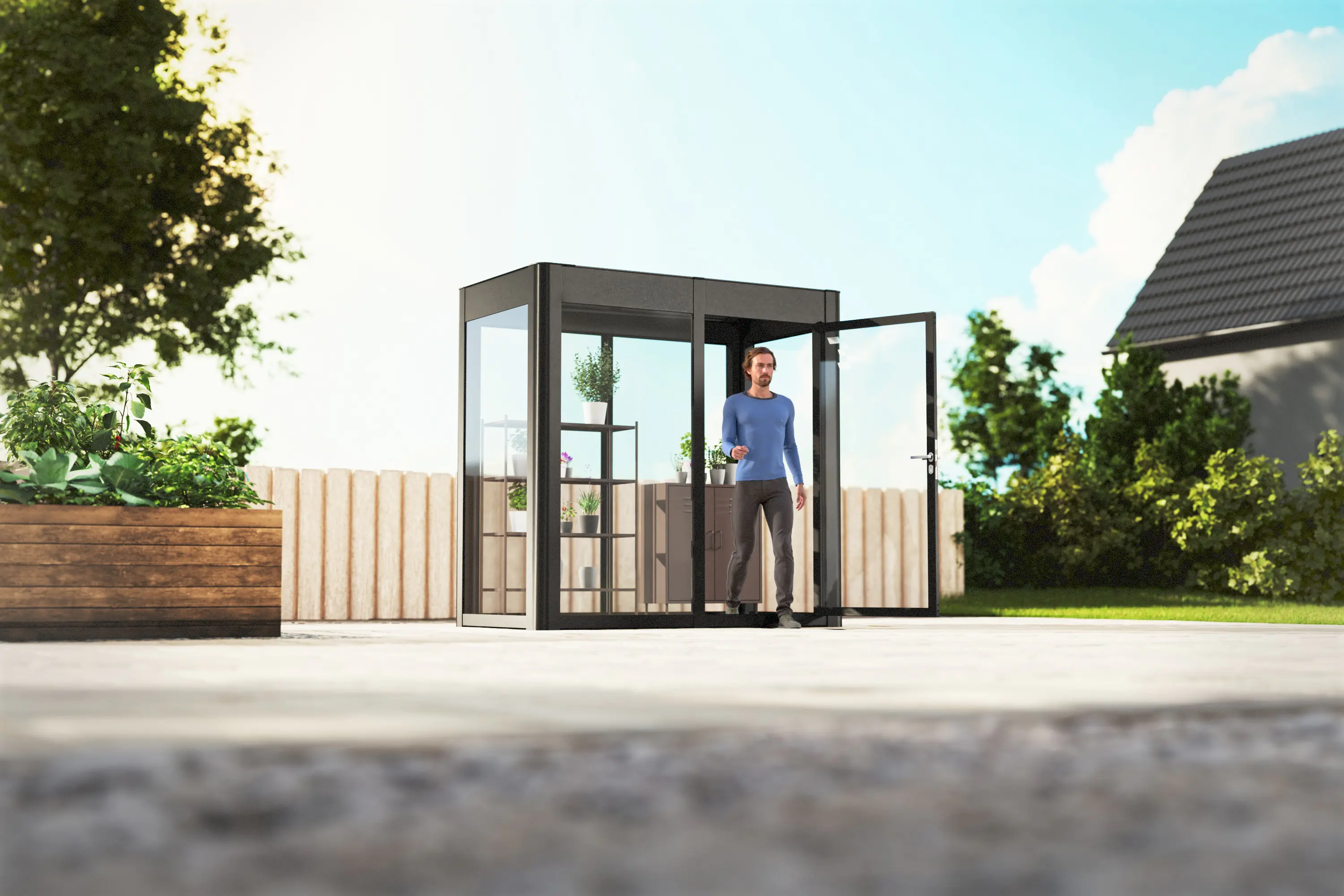 SunElements SunGarden Gartenhaus Infinity 2.1 233 x 128 cm anthrazit-metallic