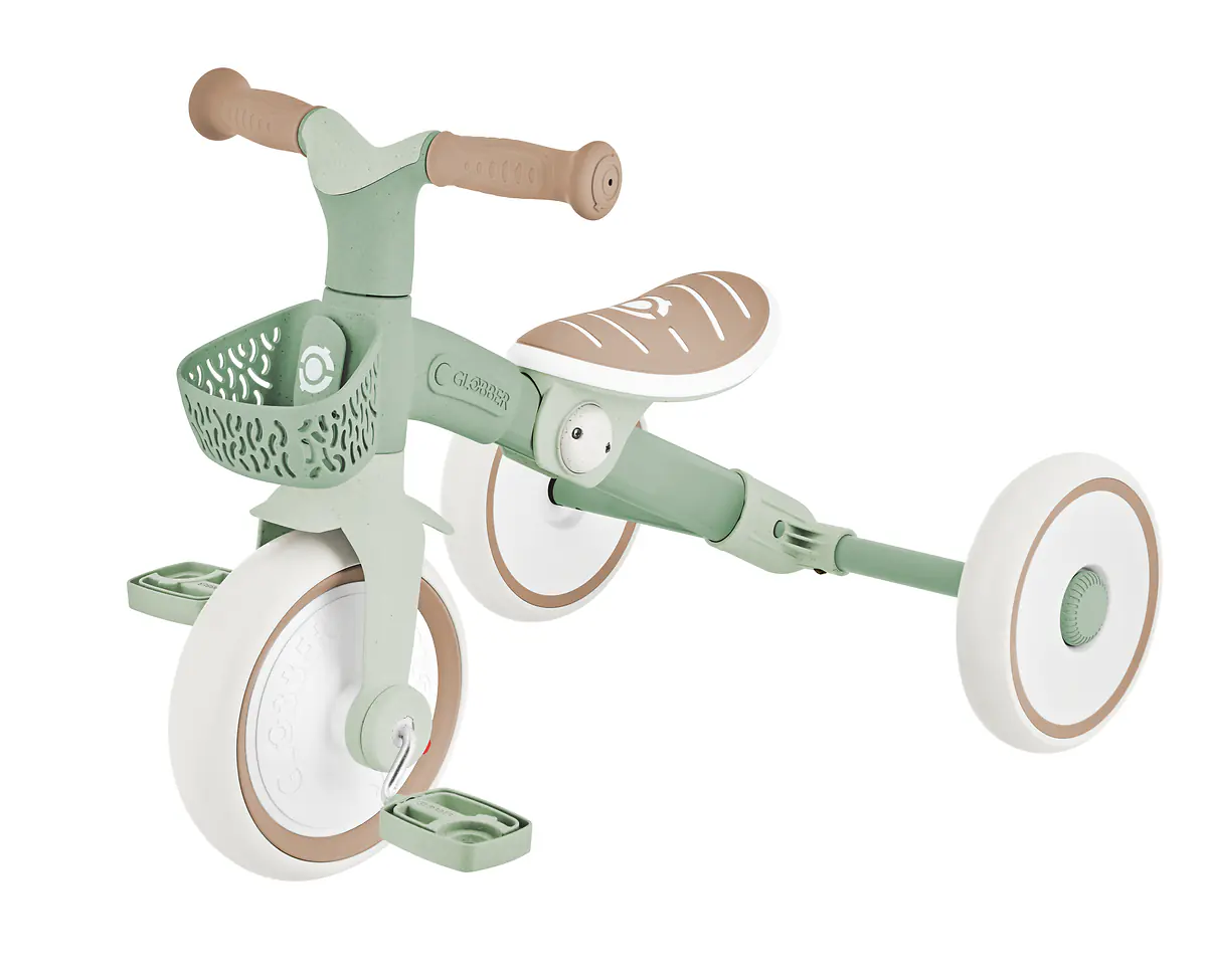 Globber Dreirad für Kinder Learning Trike 2-in-1 Plus Eco salbeigrün