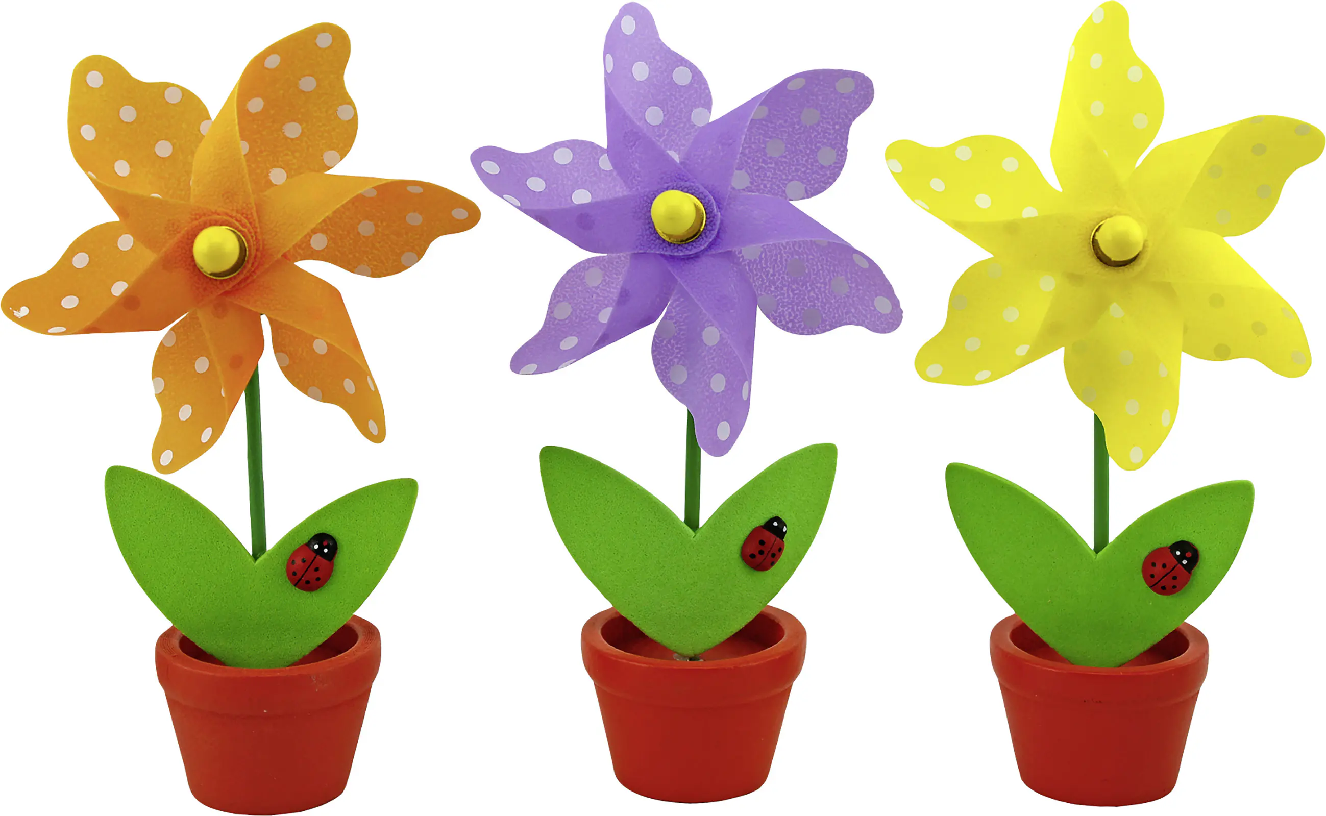 Deko Blumenwindrad im Topf Kunststoff 9 x 16 cm 1 Stück