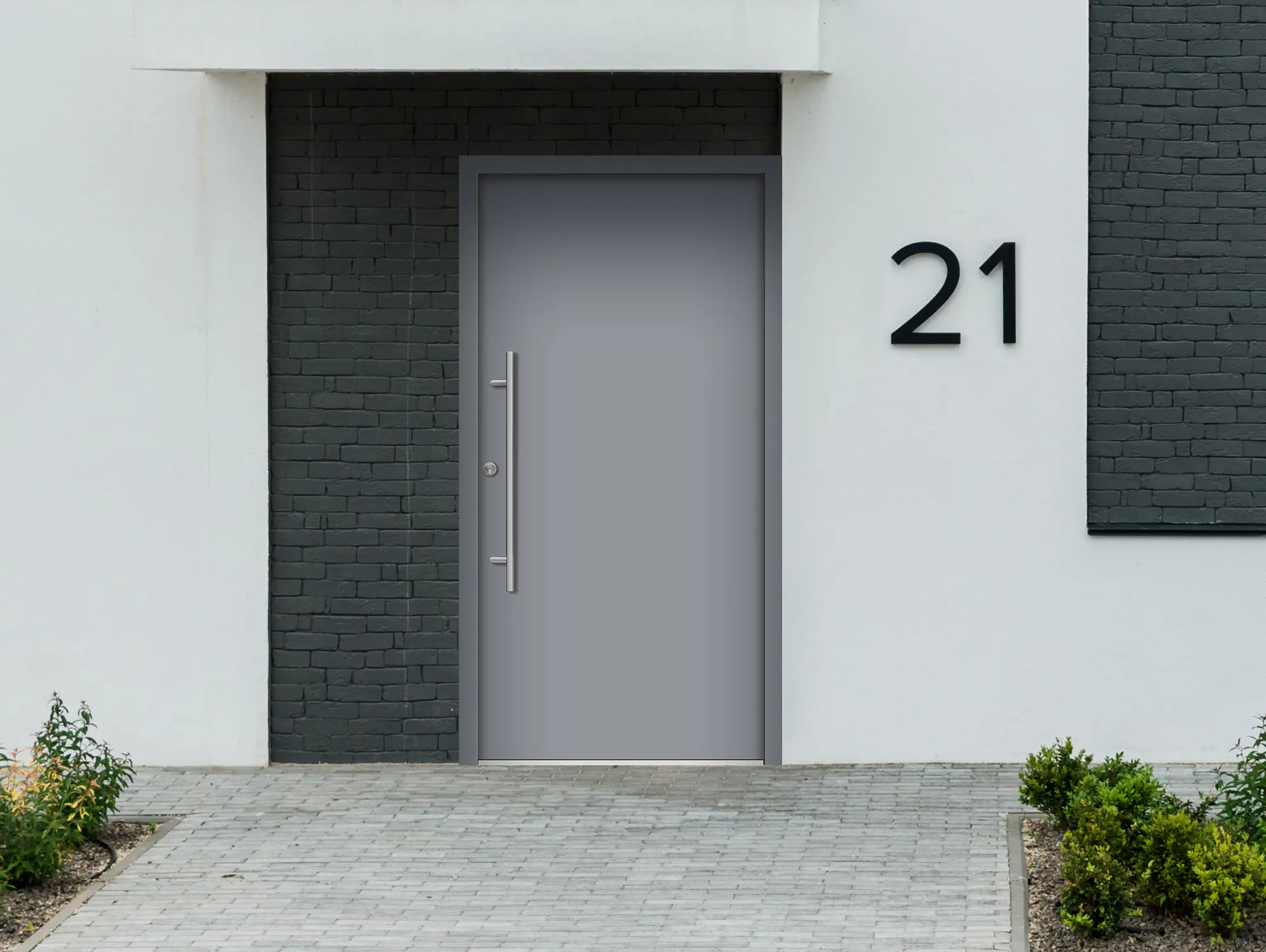Splendoor Haustür Passivedoor Premium B05 Grau DIN Links 110 x 210 cm