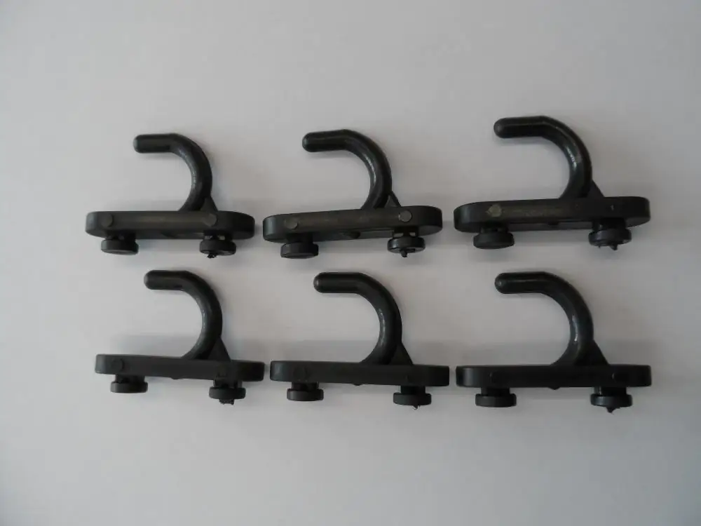 Alutec 6 Haken gebogen schwarz