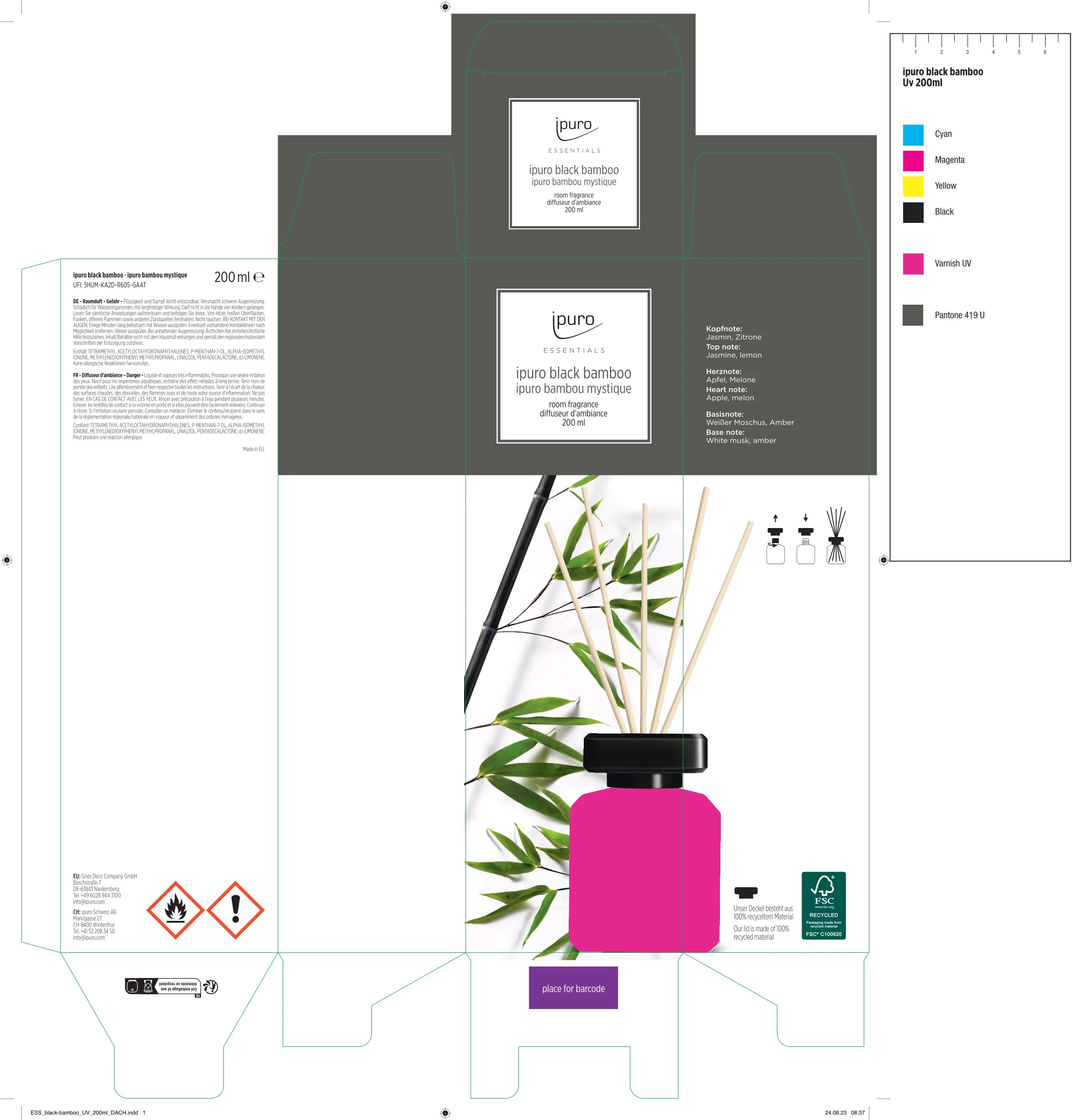 ipuro ESSENTIALS Raumduft Black Bamboo 200 ml