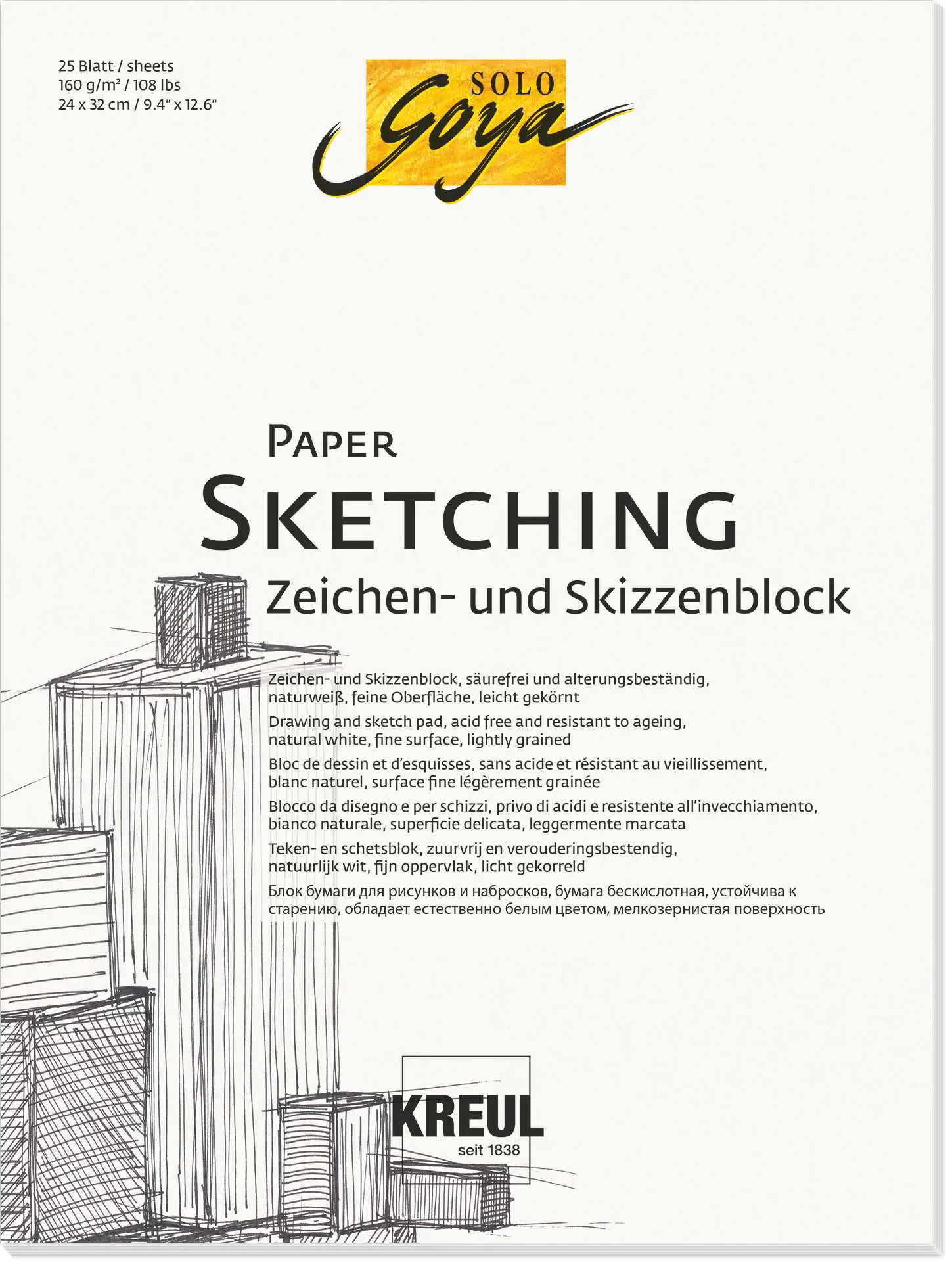 Kreul Solo Goya Paper Sketching 24 x 32 cm 25 Blatt Kreul Solo Goya Paper Sketching 24 x 32 cm 25 Blatt