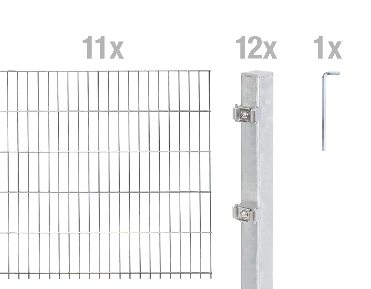 Alberts Doppelstabmatten-Grundset 22 m 200 x 160 cm 6/5/6 feuerverzinkt