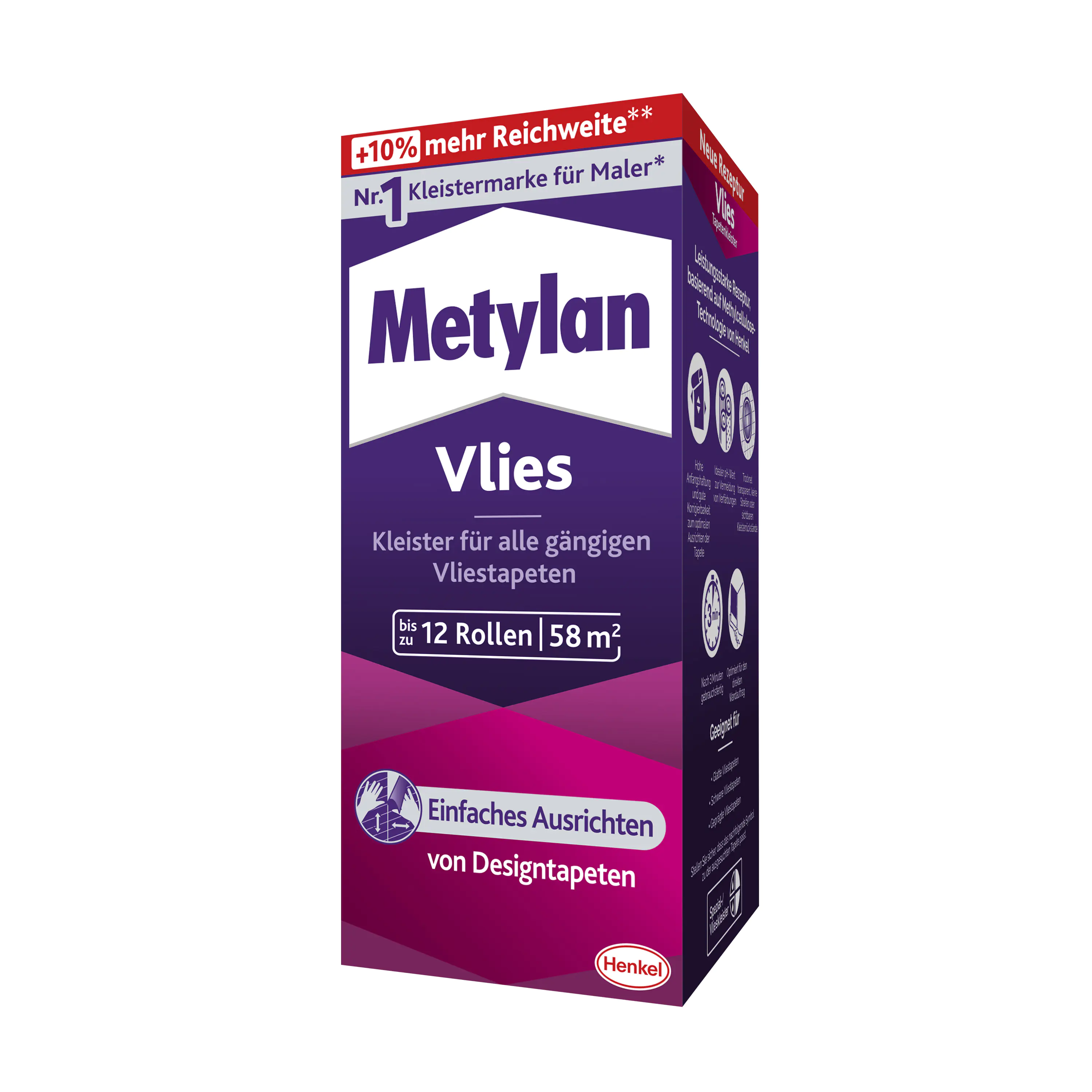 Metylan Vlies Tapetenkleister 360 g Paket, trocknet transparent Metylan Vlies Tapetenkleister 360 g Paket, trocknet transparent