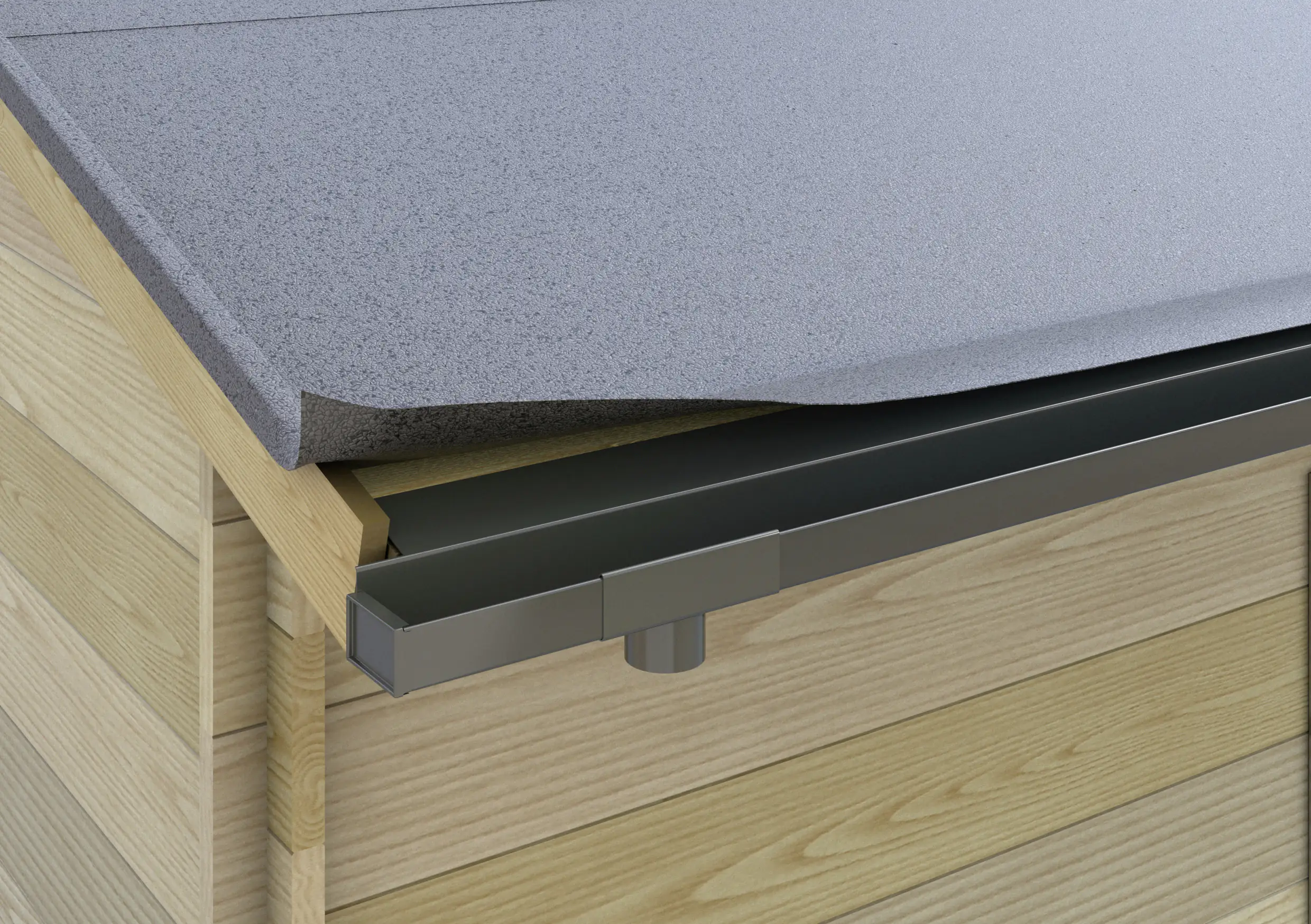 Piccolo Rinnenstutzen 70/60 NW 70/60, Aluminium anthrazit, Kastenform