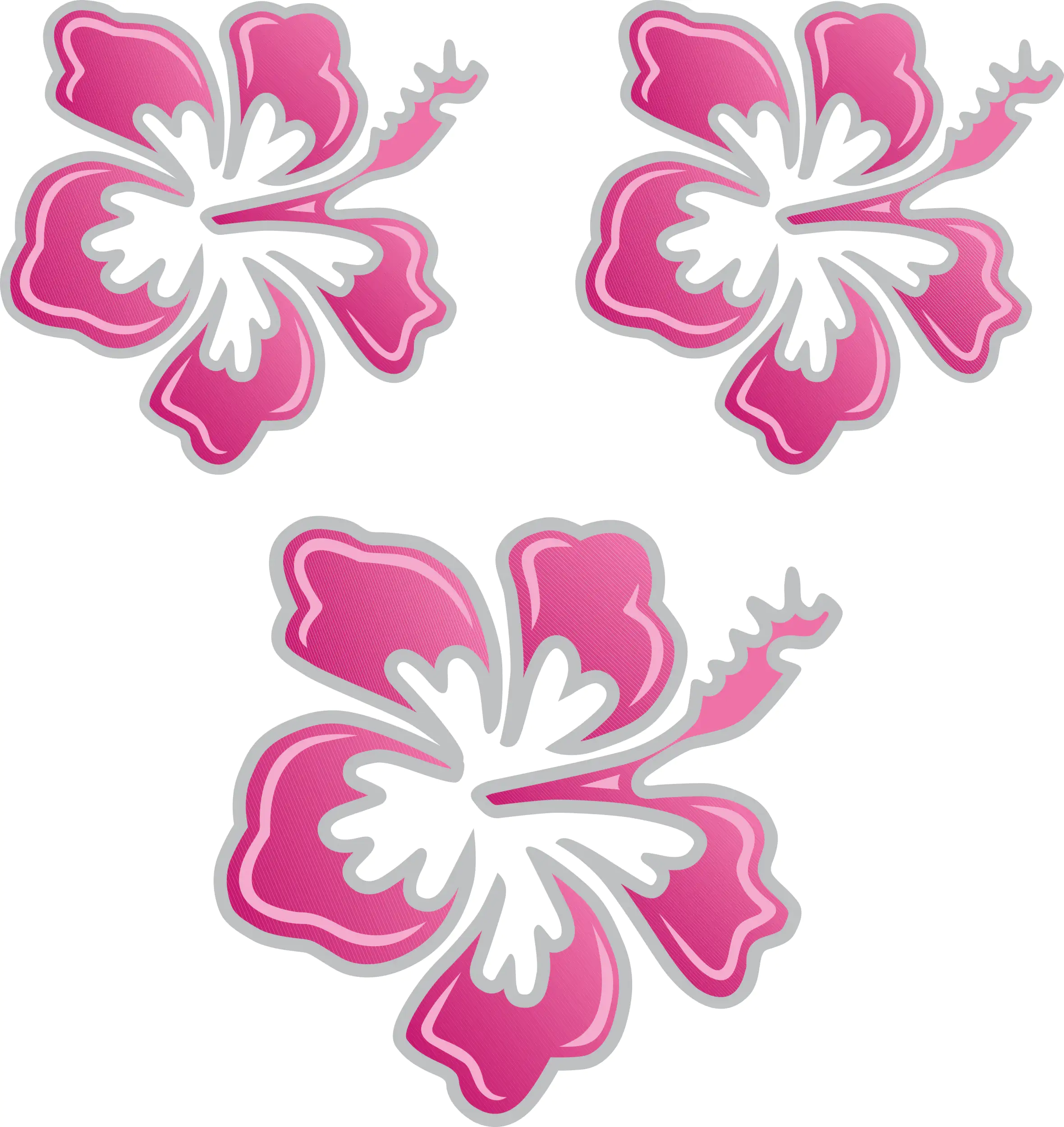 4002341241384 Hermann Schütz Aufkleber Hibiskusblüten-Set Dimension rosa/silber 3 Motive