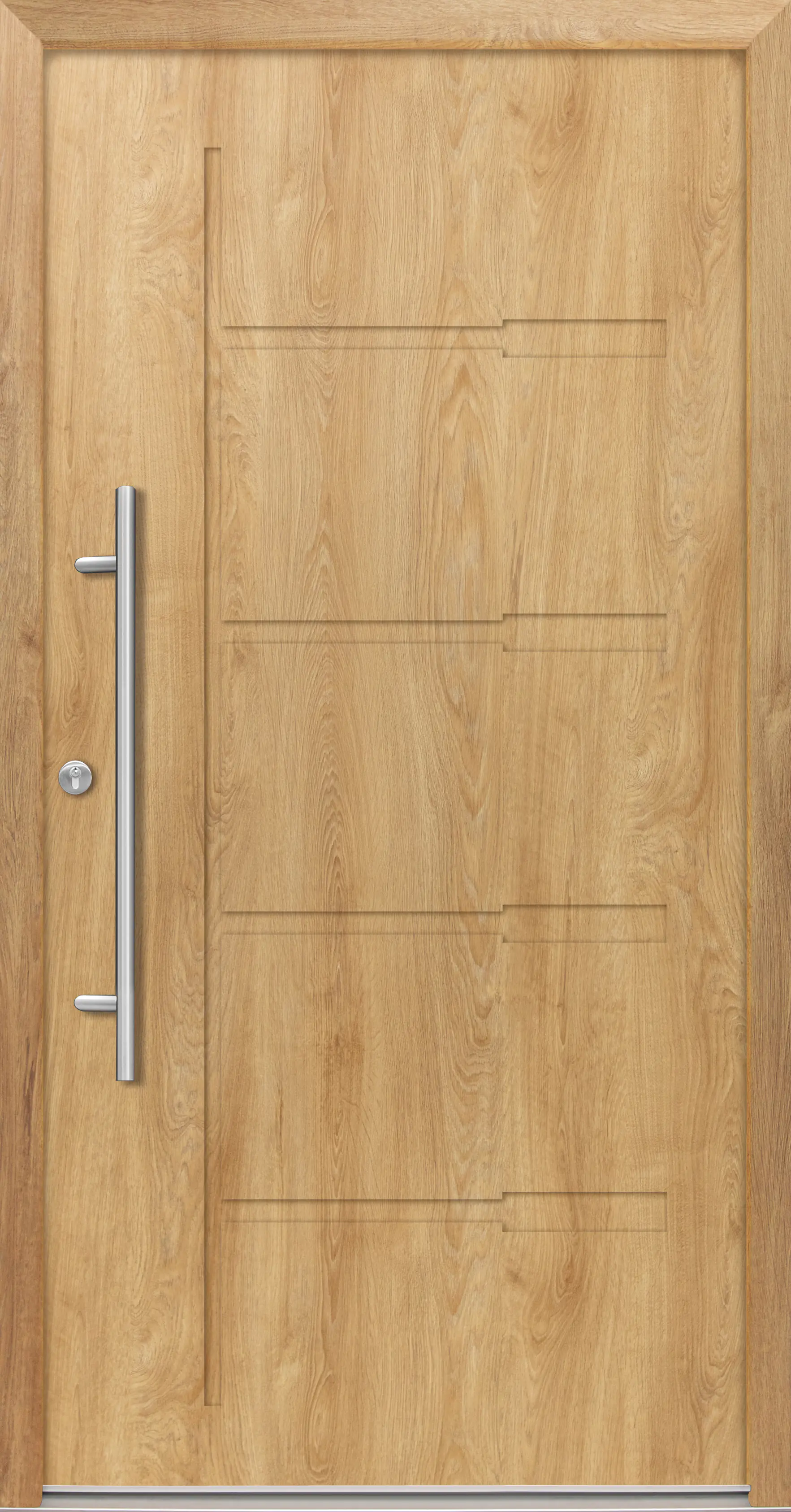 Splendoor Haustür Passivedoor Premium H1 Eiche Natur DIN Links 100 x 210 cm