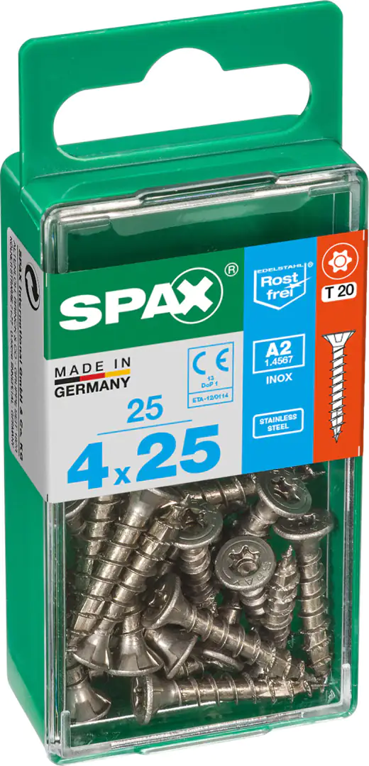 Spax Universalschrauben 4.0 x 25 mm TX 20 - 25 Stk. Spax Universalschrauben 4.0 x 25 mm TX 20 - 25 Stk.