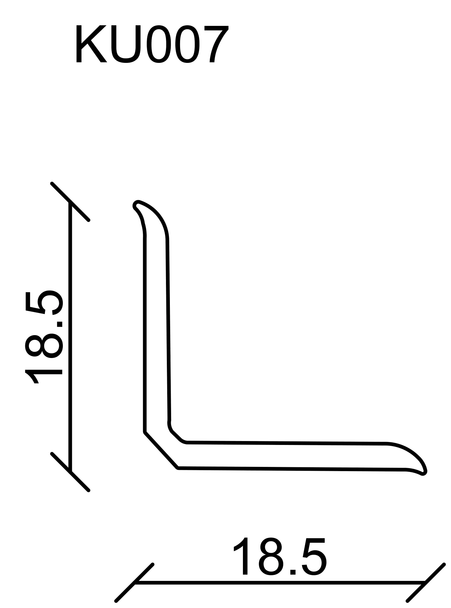 FN Neuhofer Knickwinkelleiste 500 cm 18,5 x 18,5 mm schwarz