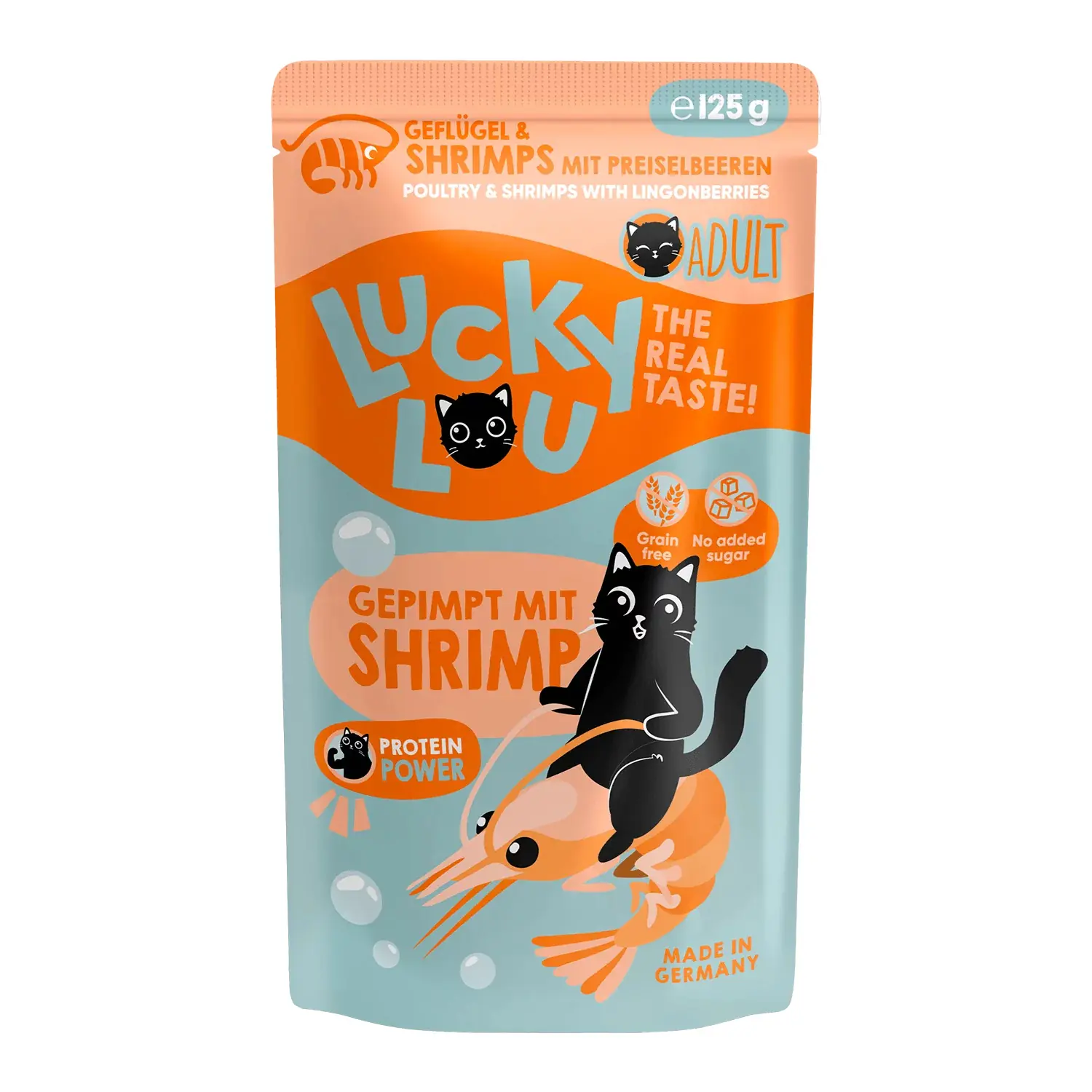 Lucky Lou Lifestage Katzennassfutter Adult getreidefrei 125 g Geflügel & Shrimps