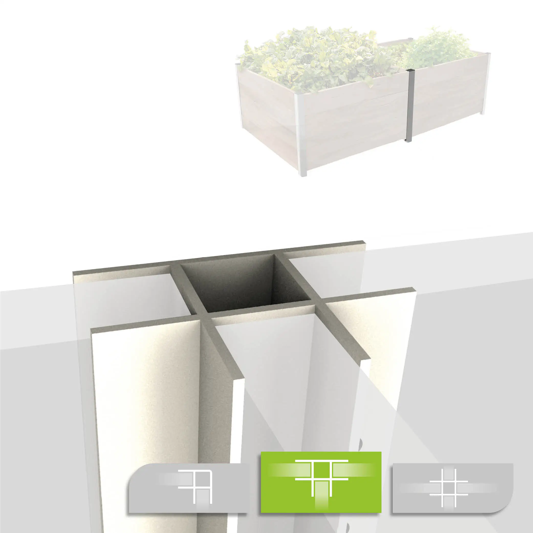 Biogreen Aluminium T-Profil für ErnteMAXX Hochbeet 625 mm