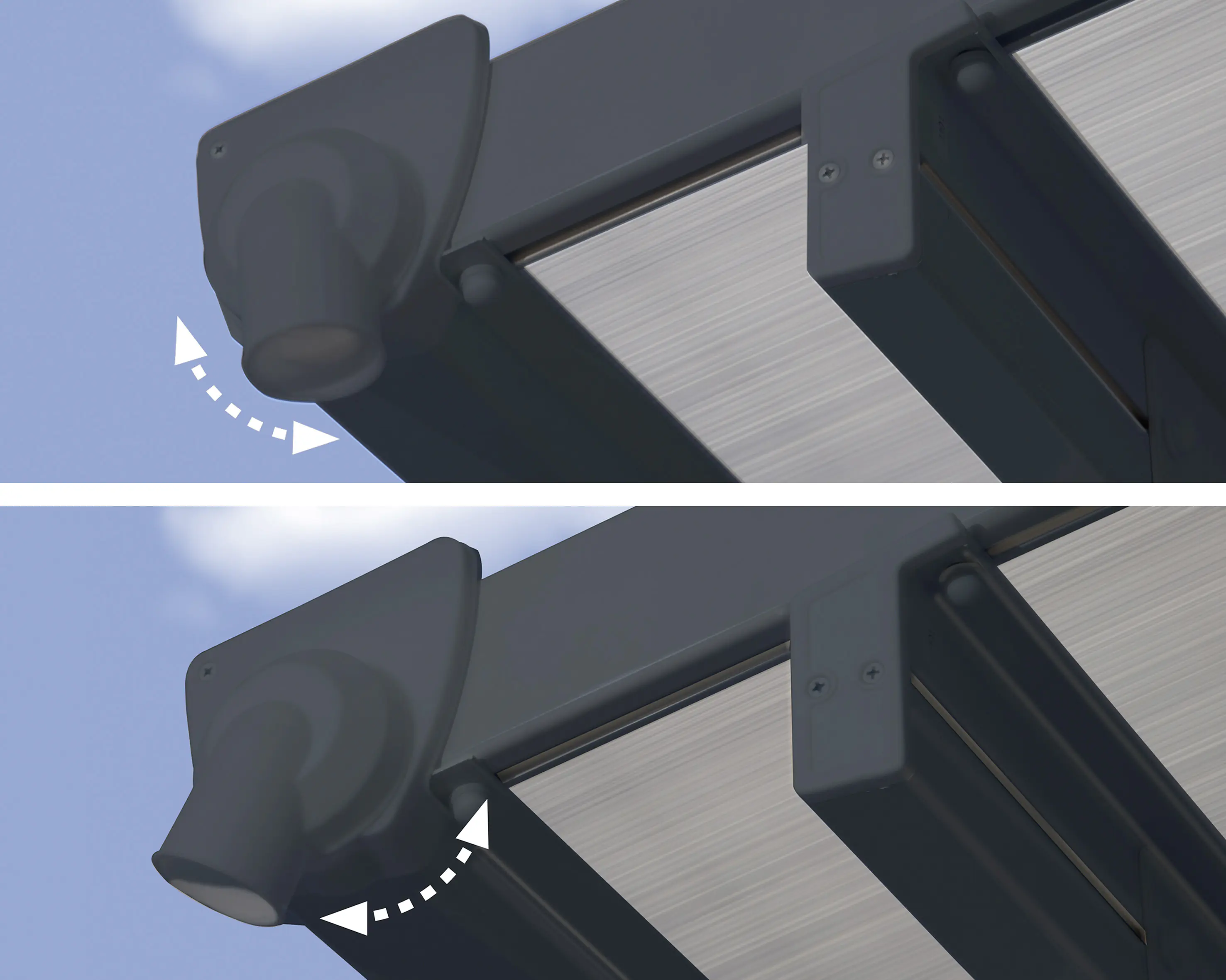 Canopia Terrassendach 850 x 300 cm grau