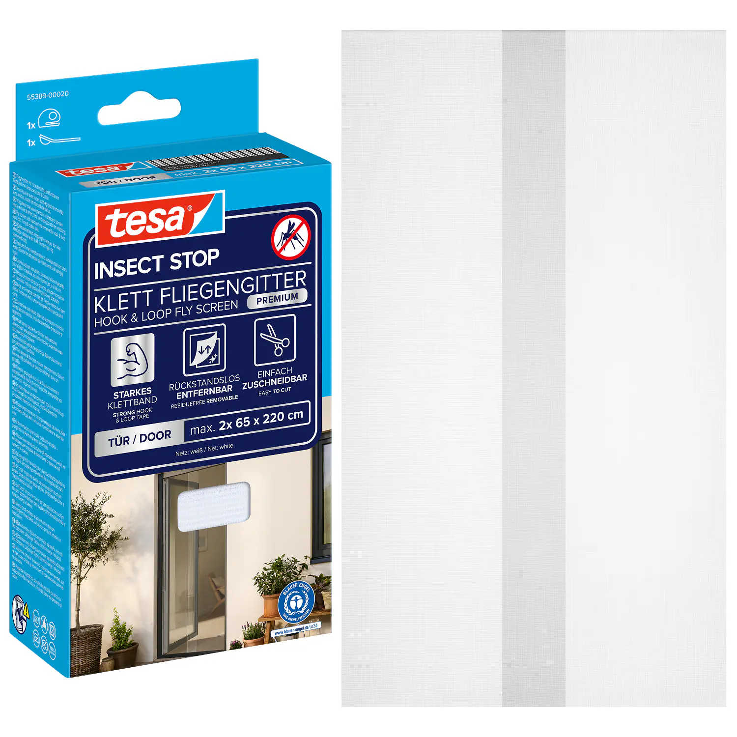 tesa Fliegenschutz-Tür COMFORT 120 x 220 cm - weiß