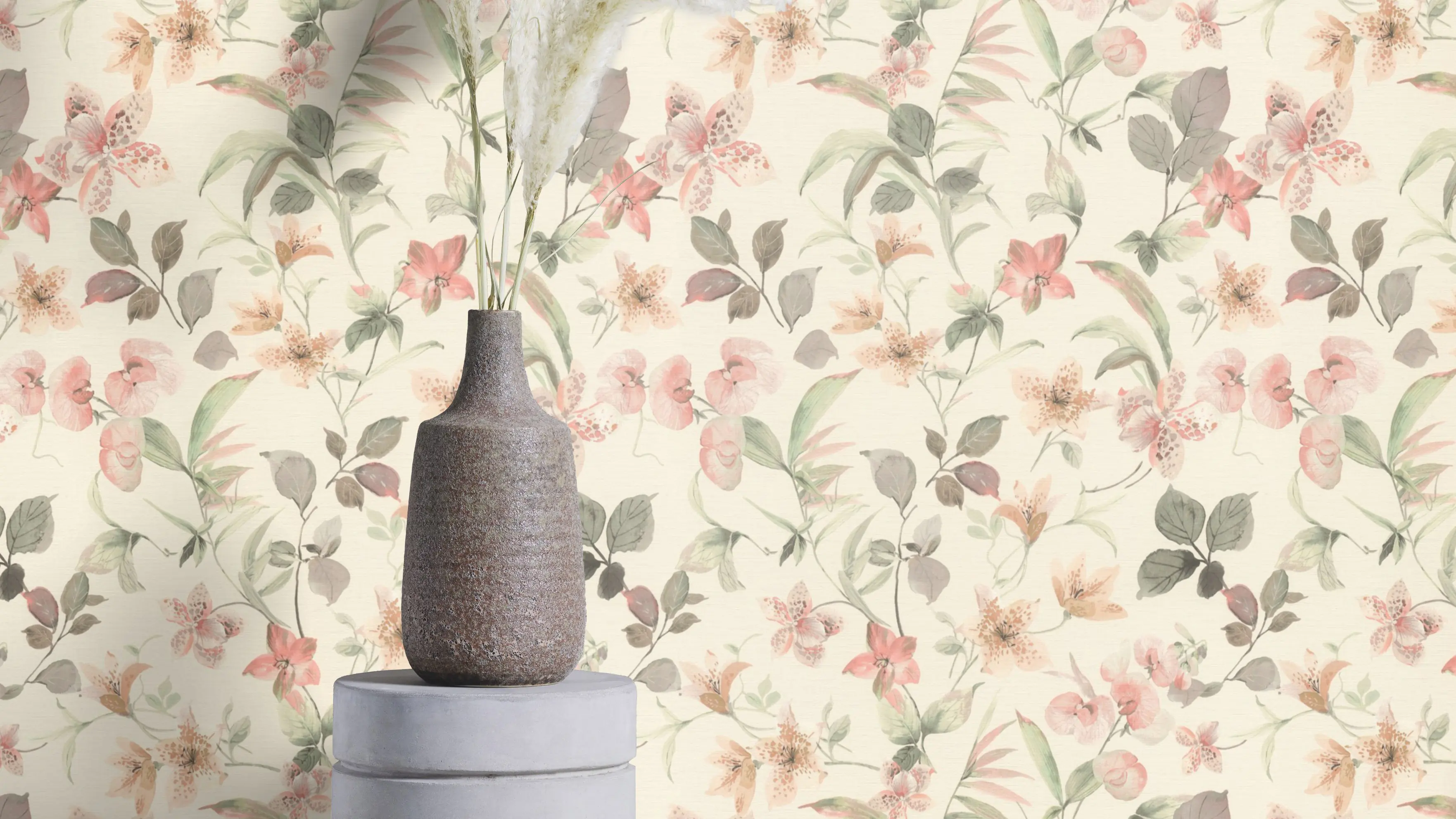 Tesa x Rasch selbstklebende Tapete Lumina Pflanzen Blüten Blätter mehrfarbig 6 x 0,53 m