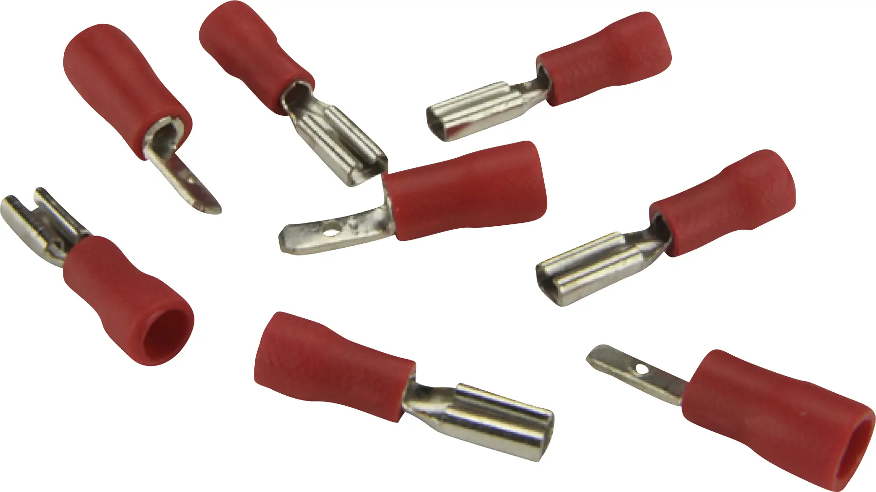 Flachsteckhülsen-Set isoliert 1,5mm² Inhalt: 10 x Stecker, 10 x Zunge