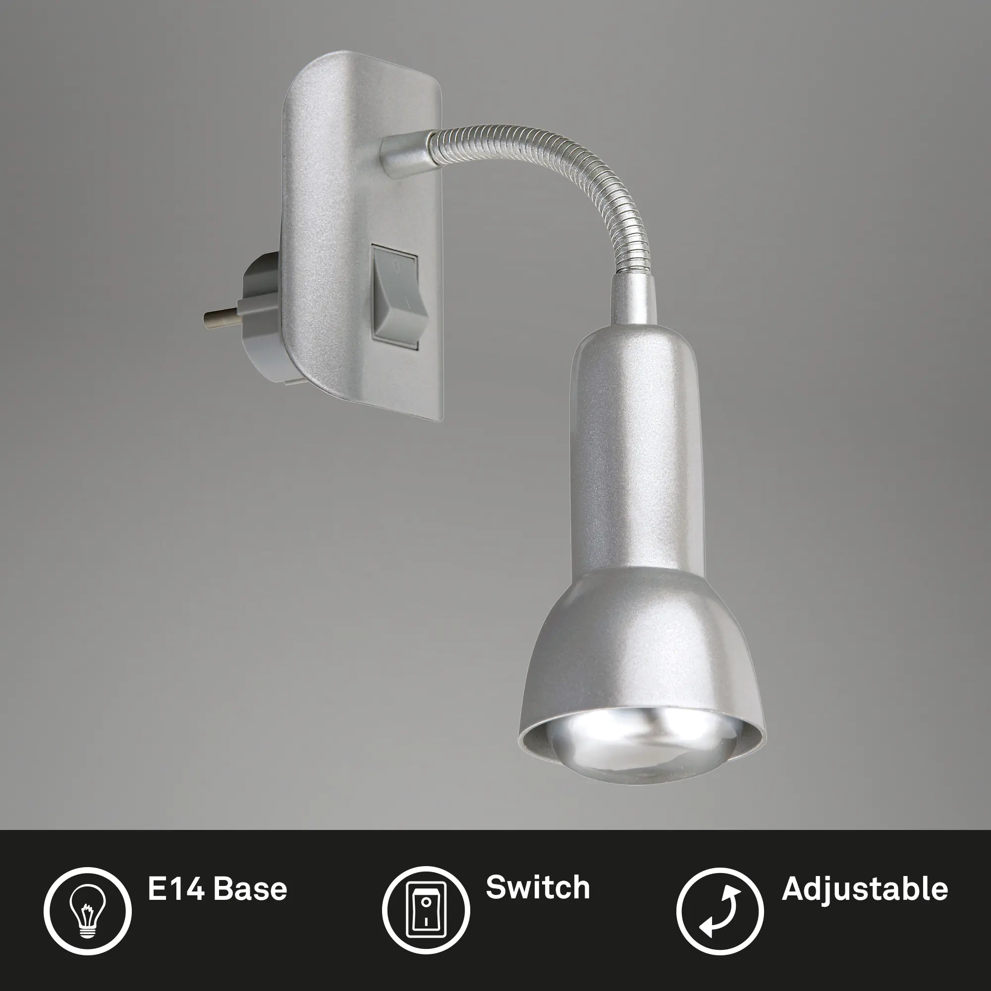 Briloner Steckerspot Fiche titan E14, max. 25 W