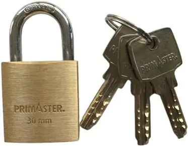 Primaster Vorhängeschloss Messing gold 55 mm inkl. 3 Schlüssel Primaster Vorhängeschloss Messing gold 55 mm inkl. 3 Schlüssel